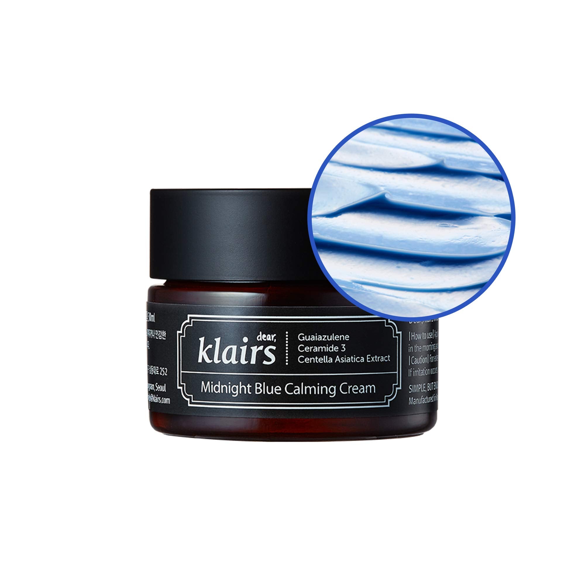 Klairs Midnight Blue Calming Cream, Facial Spot Cream, Calming Cream, Night Calming Spot Cream, 30Ml, 1.01Ounce