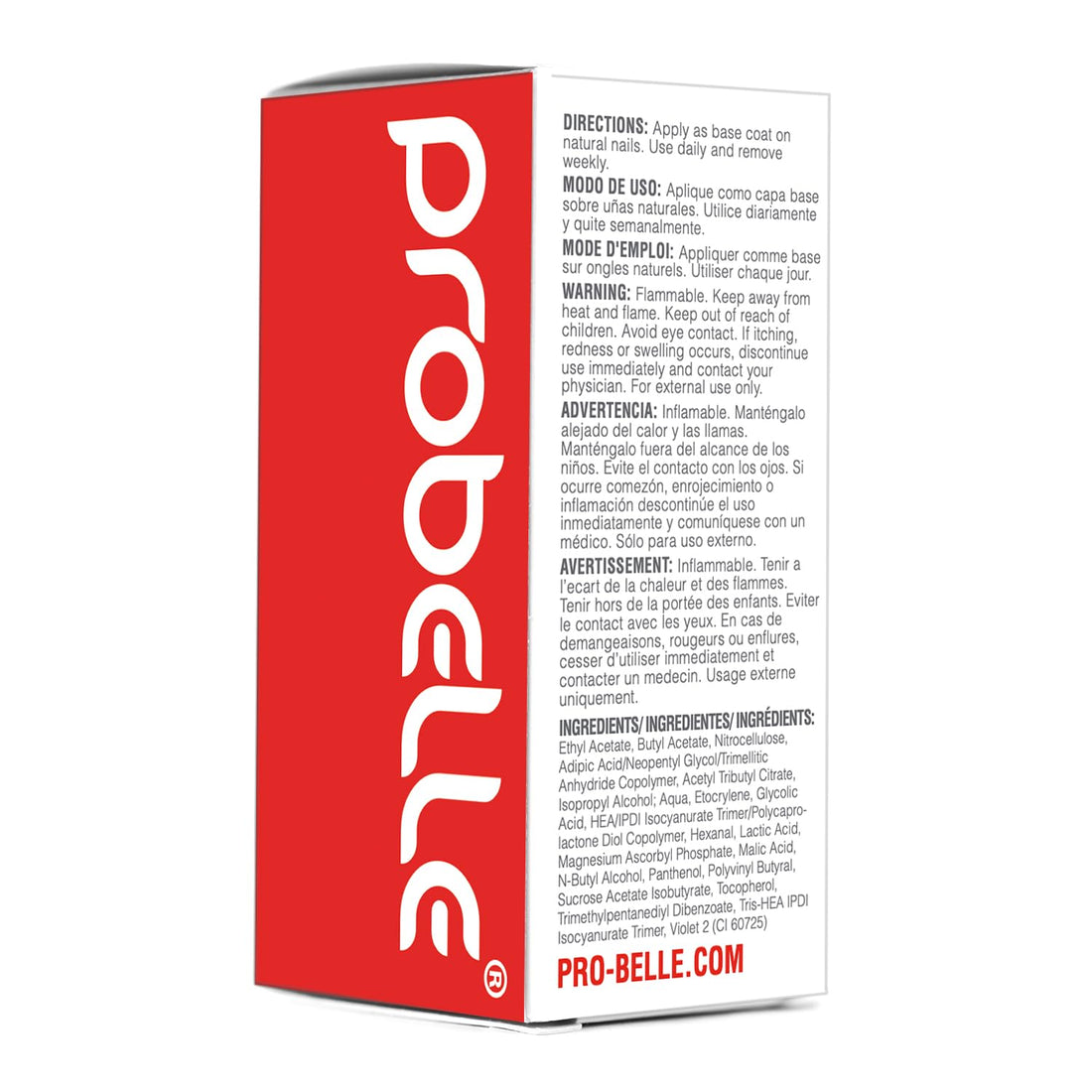 Probelle Nail Strengthener, Strengthens and Improves nail growth. Formaldehyde Free Formula, 0.5 oz