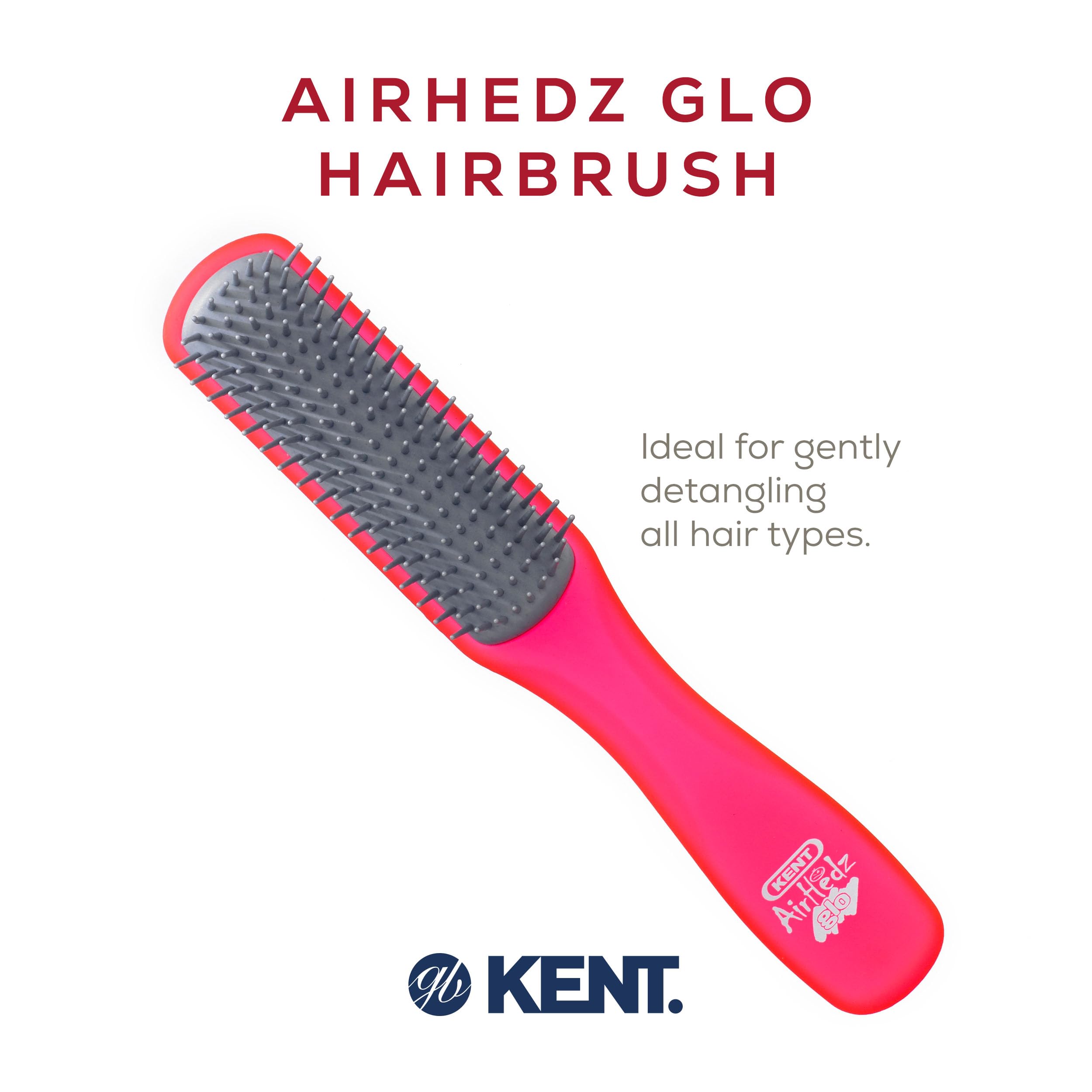 Kent Airhedz Glo Flat Hairbrush for Short Hair