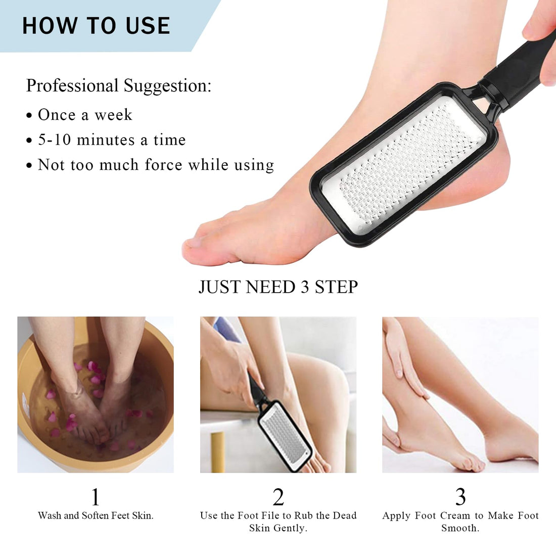 SetSail Callus Remover for Feet 2 Pack Foot File Kits Rust-Free Foot Scrubber Premium Stainless Steel Pedicure Tools Can be Used on Both Wet and Dry Feet, Foot Scraper for Dead Skin, Cracked Heels