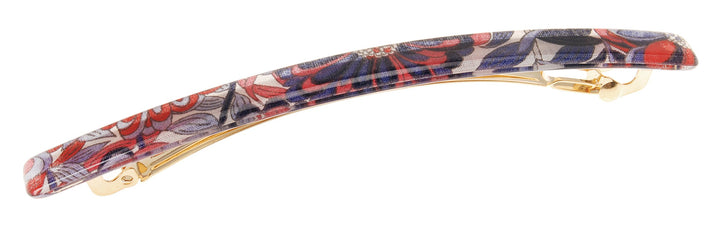 Splash Garden Red/Blue : France Luxe Long and Skinny Barrette - Splash Garden Red/Blue