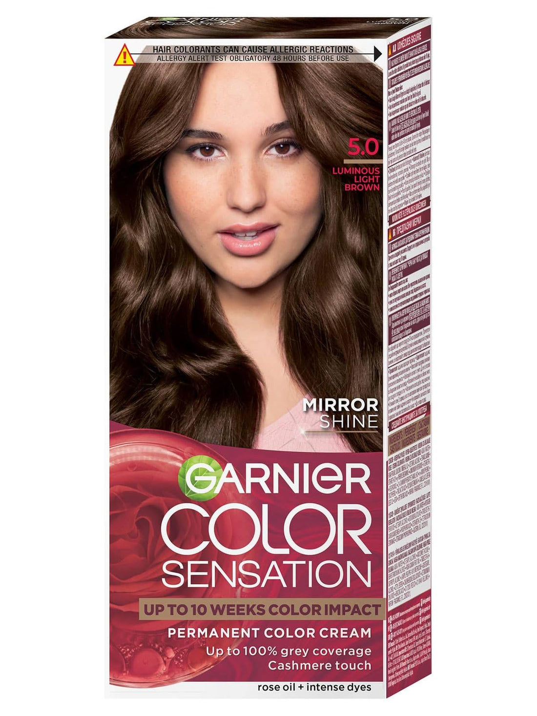 GARNIER - COLOR SENSATION - Permanent hair coloring cream - 5.0 Luminous Light Brown