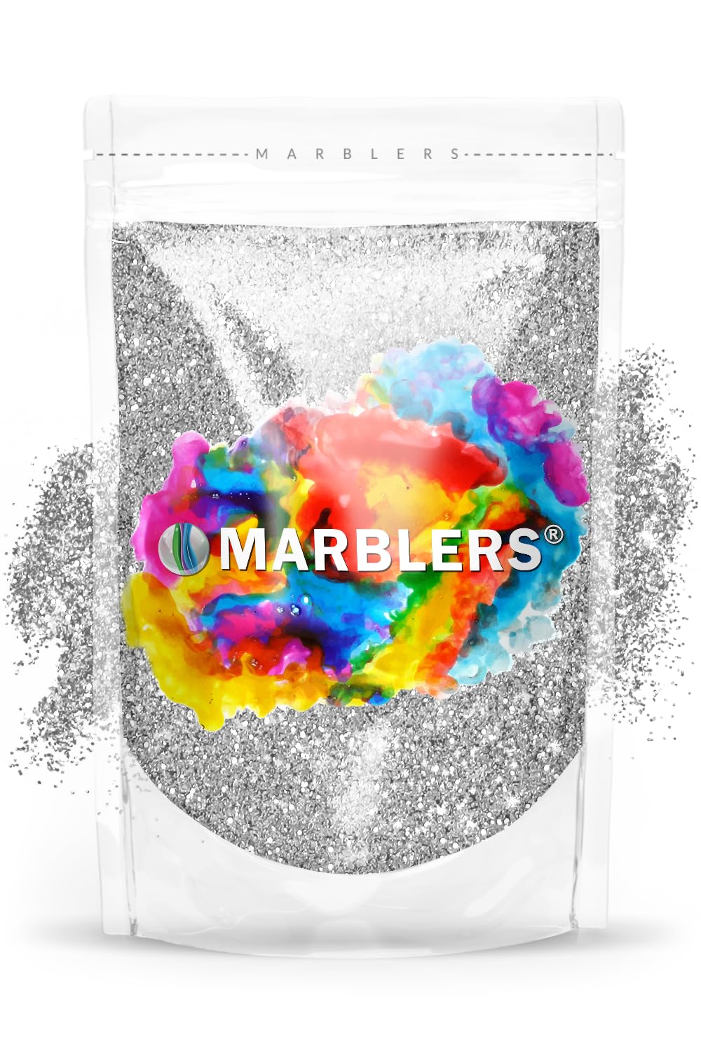 MARBLERS Twinkle Glitter [Silver] 3oz (85g) | Fine | Non-Toxic, Vegan, Cruelty-Free | Face, Body, Eyeshadow, Hair, Festival, Party Makeup | Nail Art, Polish | Resin, Tumbler, Slime, Craft