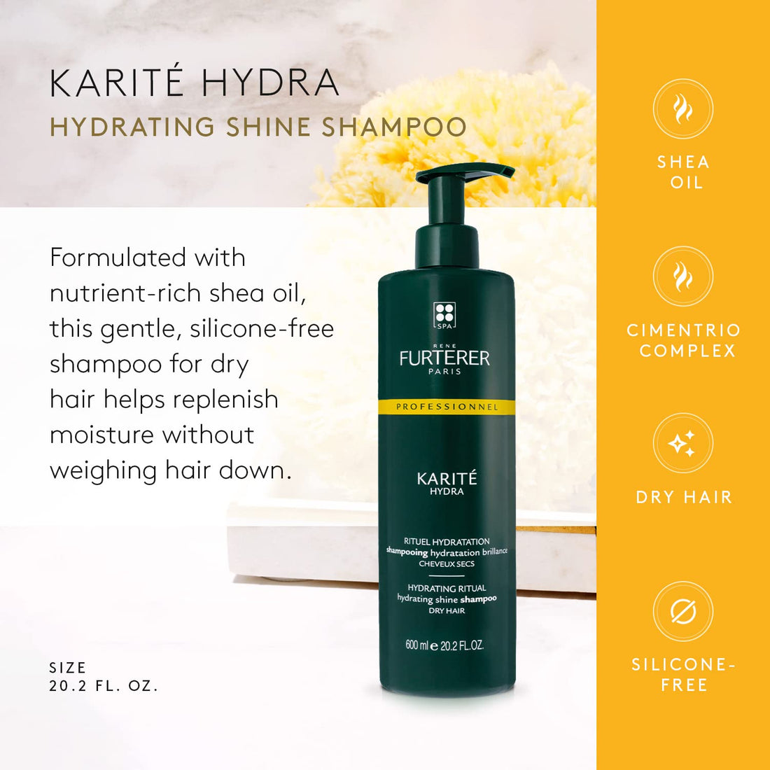Rene Furterer Karite Hydra Hydrating Ritual Hydrating Shine Shampoo - Dry Hair (Salon Product) 600ml/20.2oz