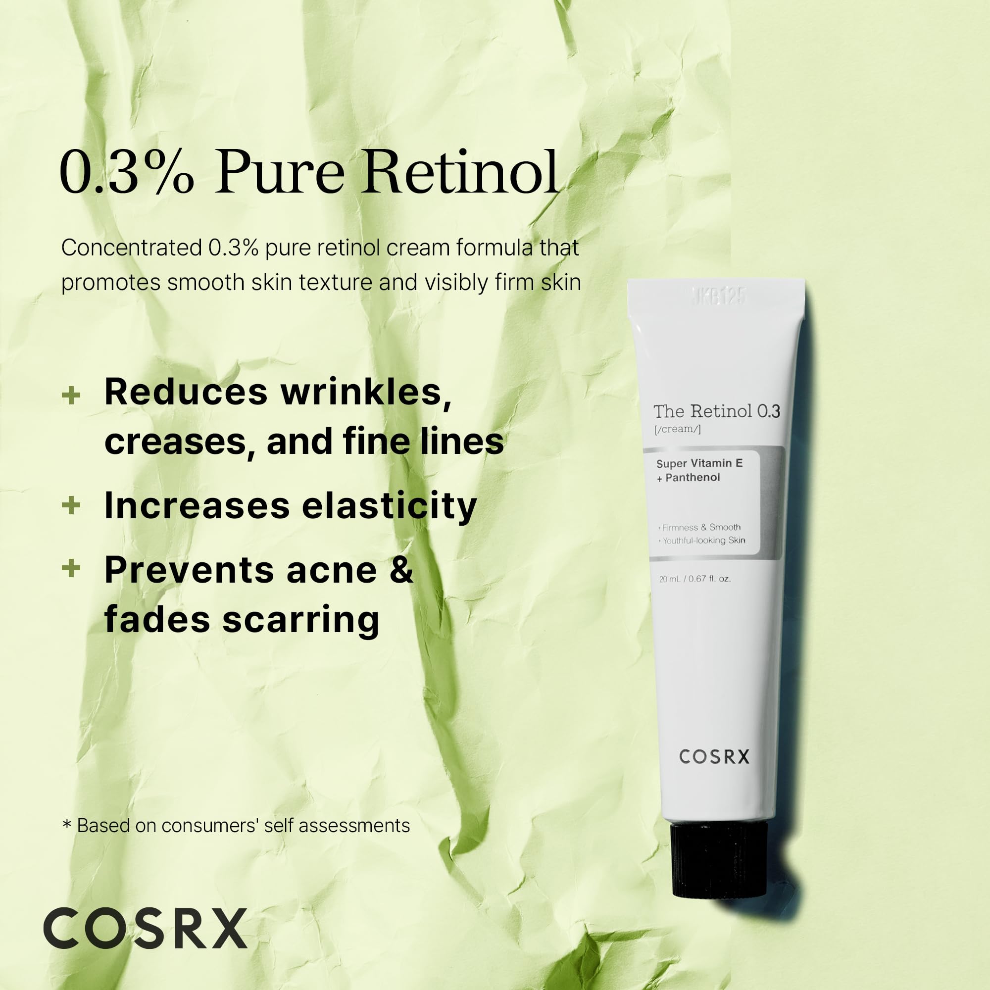 COSRX Retinol Cream, 0.67 Oz, Anti-aging Eye & Neck Cream with Retinoid Treatment to Firm Skin, Reduce Wrinkles, Fine Lines, Signs of Aging, Gentle Daily Korean Skin Care (Retinol 0.3% Cream)