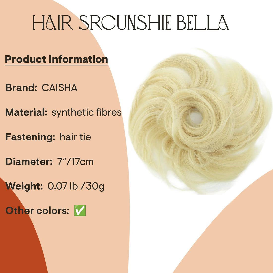 platinum blond 88 : PRETTYSHOP Scrunchie Bun Up Do Hair piece Hair Ribbon Ponytail Extensions Wavy Curly or Messy Various Colors(bleach blonde 88)