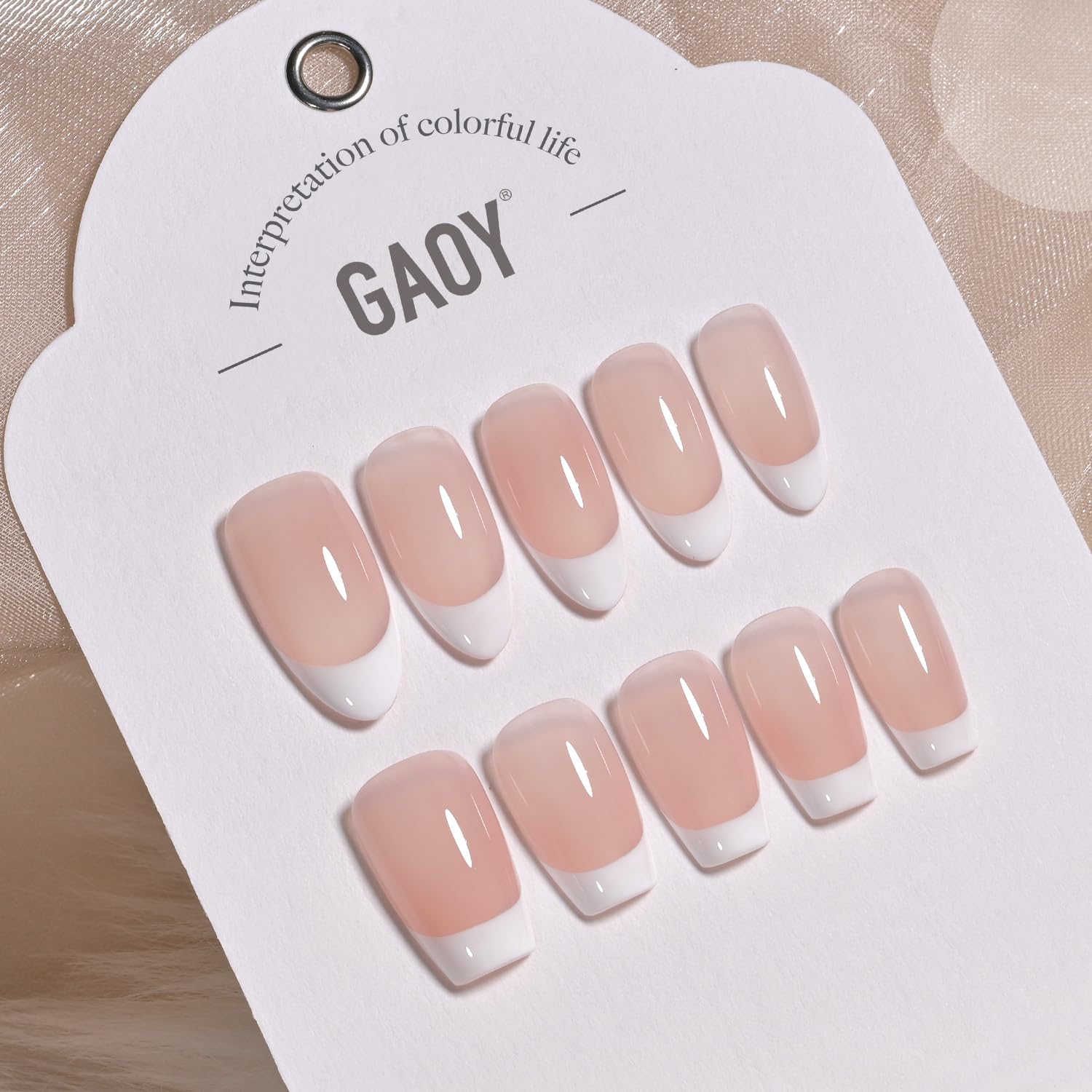 GAOY White Swirl Gel Nail Polish Art Liner, 12ml Classic Color Nail Paint Design with Thin Brush, UV Light Cure for DIY French Manicure at Home