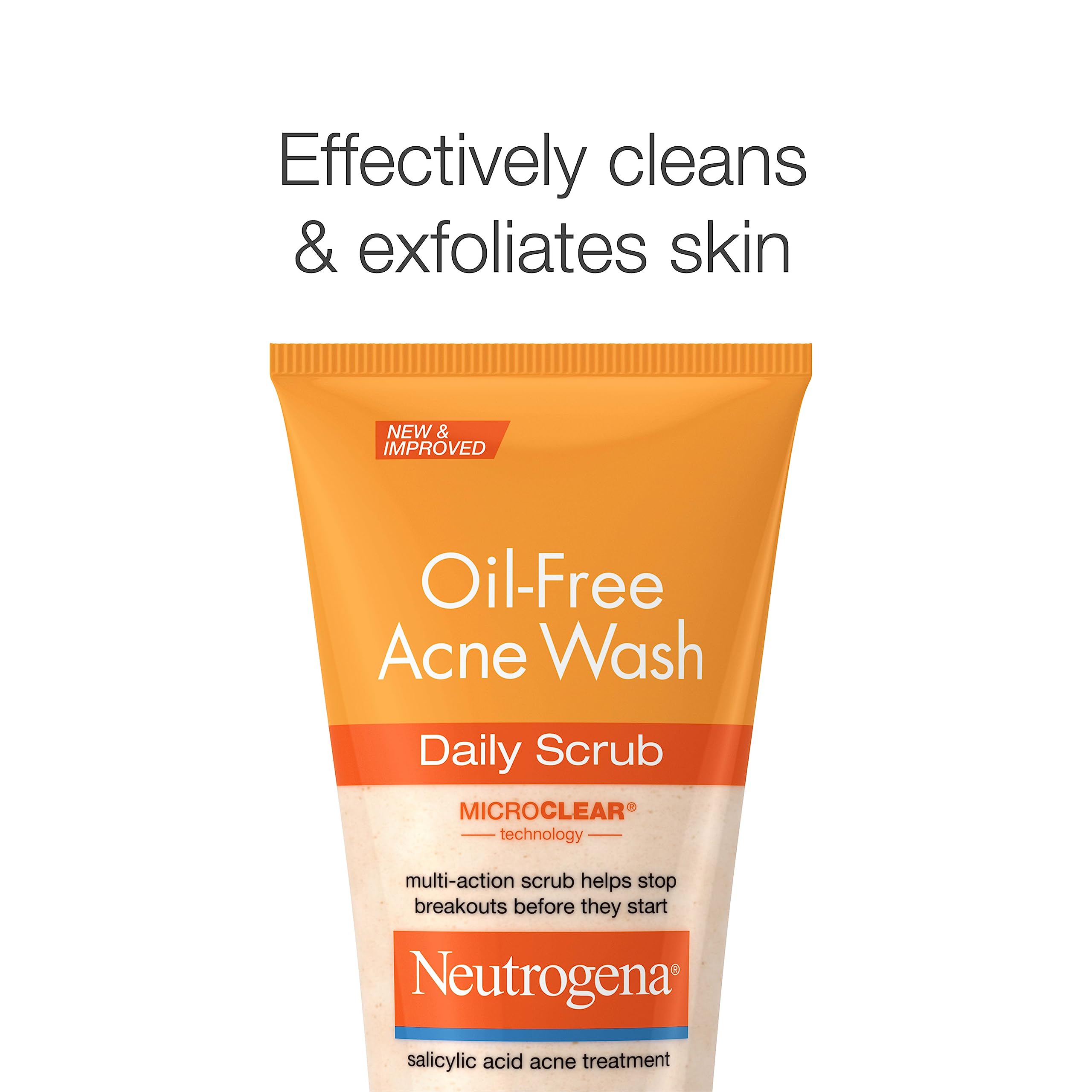 Neutrogena Oil-Free Acne Face Scrub, 2% Salicylic Acid Acne Treatment, Daily Face Wash to help Prevent Breakouts, Exfoliating Facial Cleanser for Acne-Prone Skin, Twin Pack, 4.2 fl. oz, 2 Pack