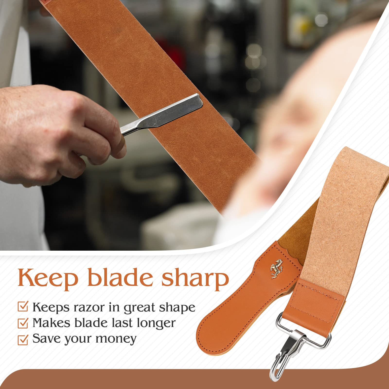 Straight Razor Strop Leather Sharpening Strap Barber Leather