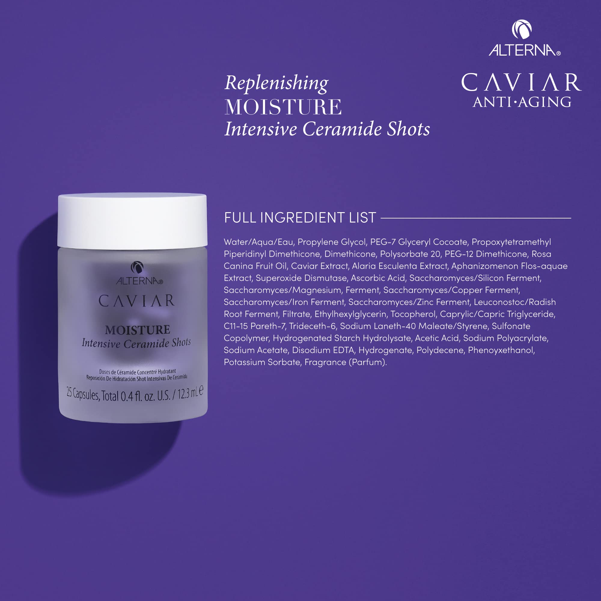 Alterna Caviar Anti-Aging Replenishing Moisture Hair Treatment Serum Capsules | Leave-In Hair Treatment | Boost Strength, Restore & Hydrate Hair, 0.68 fl. oz.