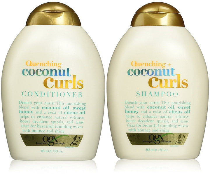 Organix Quenching Plus Coconut Curls Bundle, Shampoo & Conditioner, 13 Ounce Each