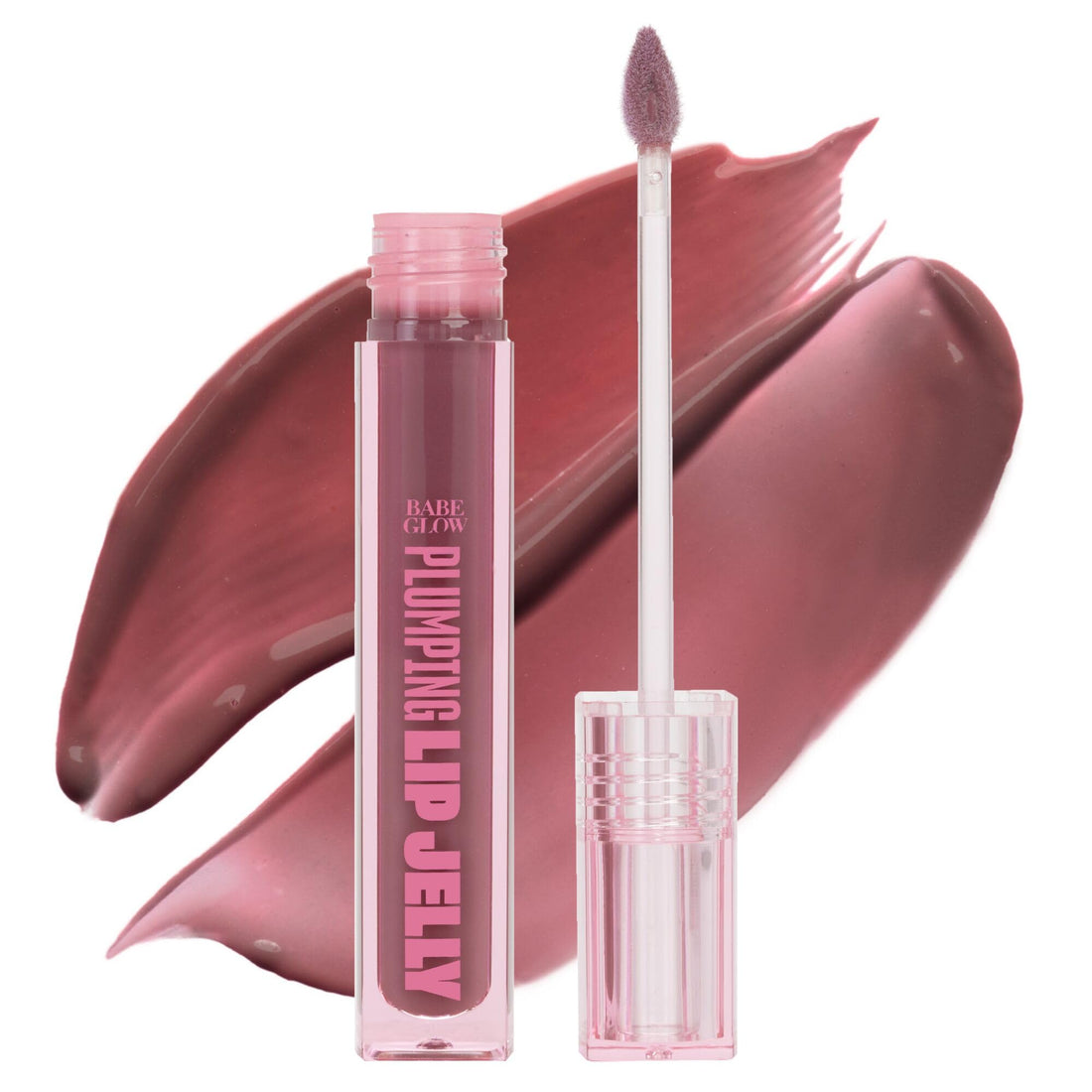 Babe Lash Plumping Lip Jelly - High Shine Lip Gloss for Fuller, Thicker Lips, Moisturizing and Soothing, Mauve