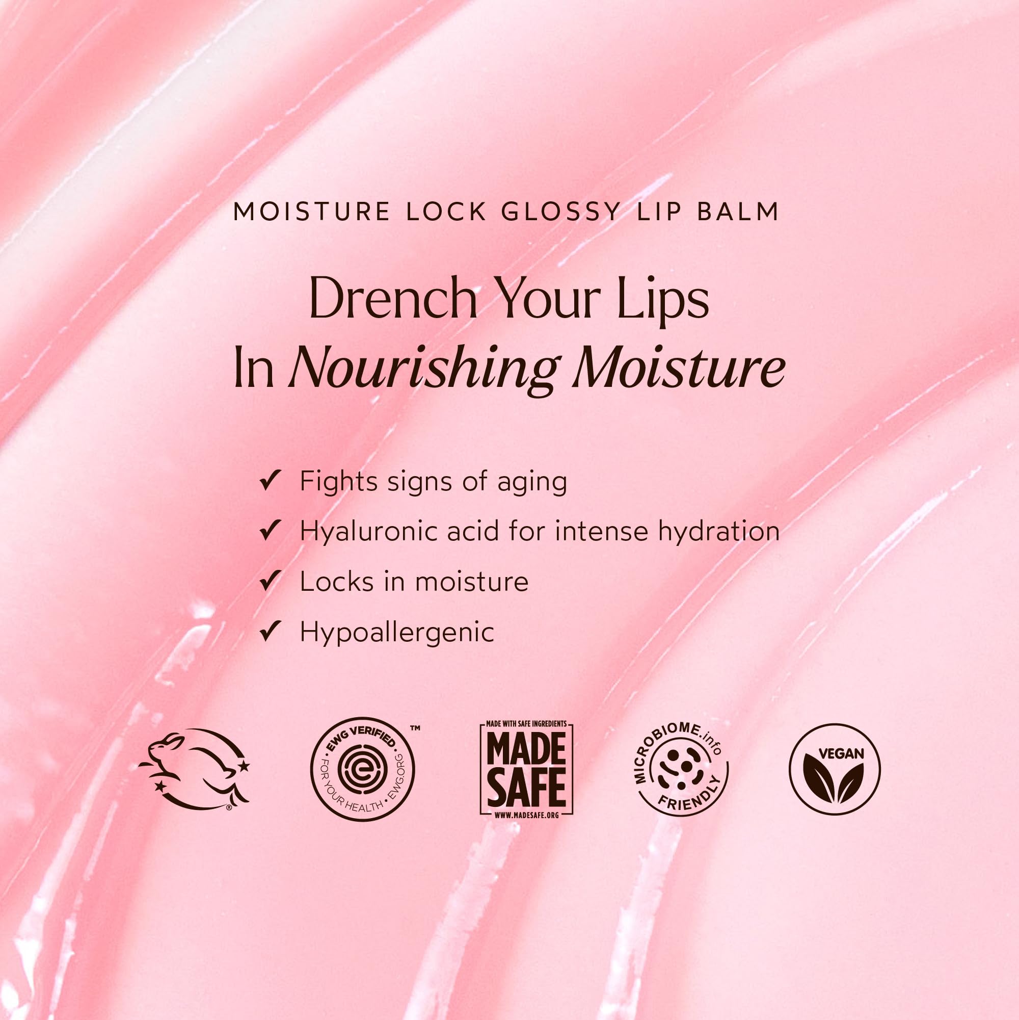 True Botanicals Moisture Lock Glossy Lip Balm | Hyaluronic Acid & Pomegranate for Dry, Aging Lips | Dermatologist Tested, All Natural, Vegan, Clinically Proven | Original/Clear | 0.14 oz / 4 g