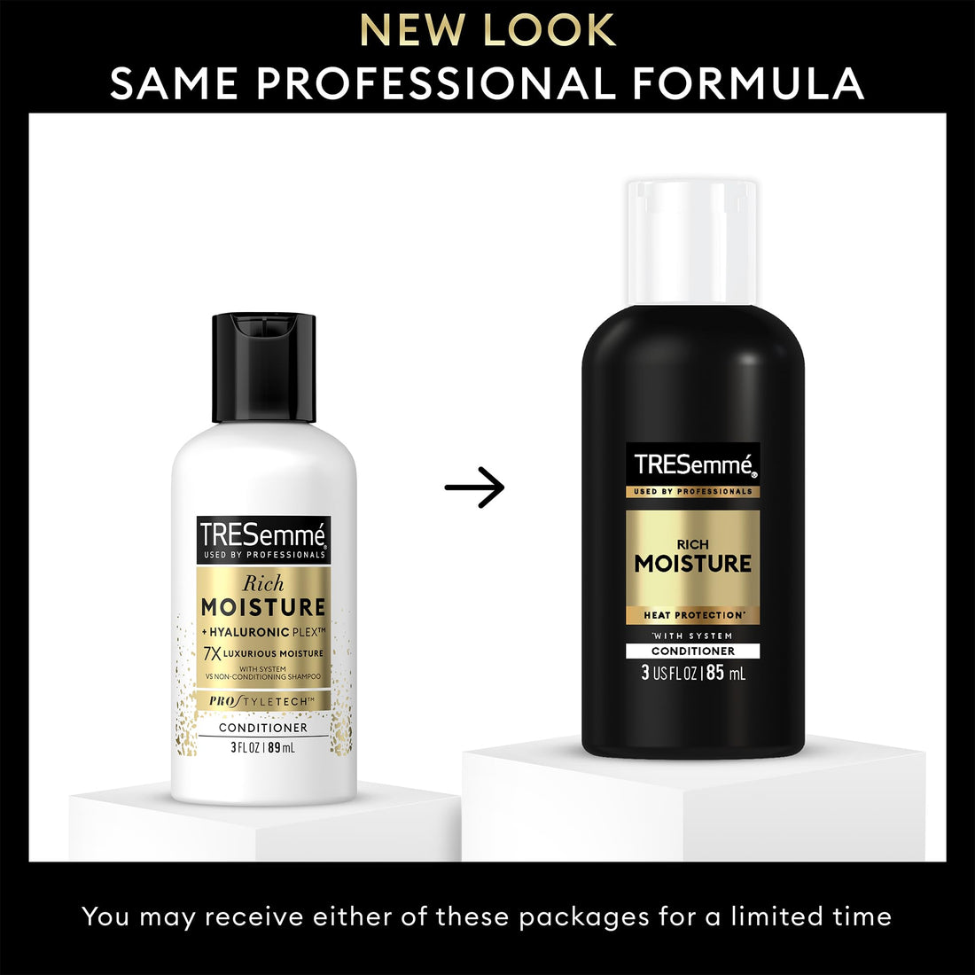 TRESemmé Travel Essentials, Rich Moisture Shampoo 3-Pack + Conditioner 3-Pack – Moisturizing Hair Care with Hyaluronic Acid, Paraben-Free, 3 Oz Ea