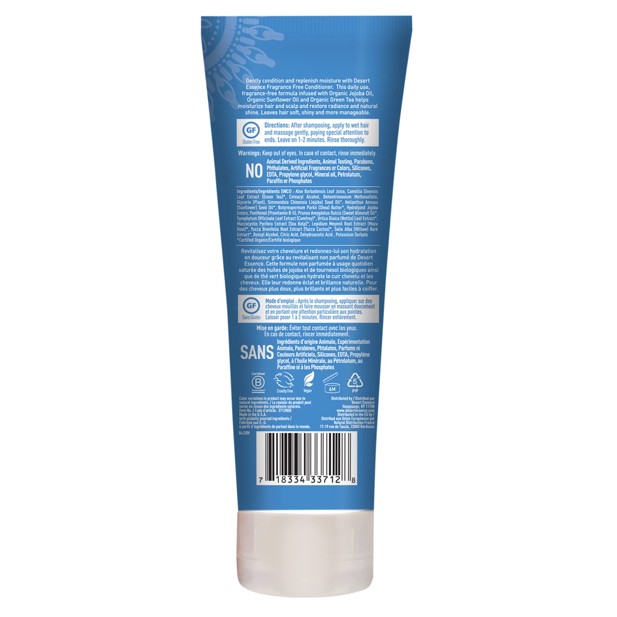 Desert Essence: Organics Hair Care Conditioner, Fragrance Free 8 oz (2 pack)