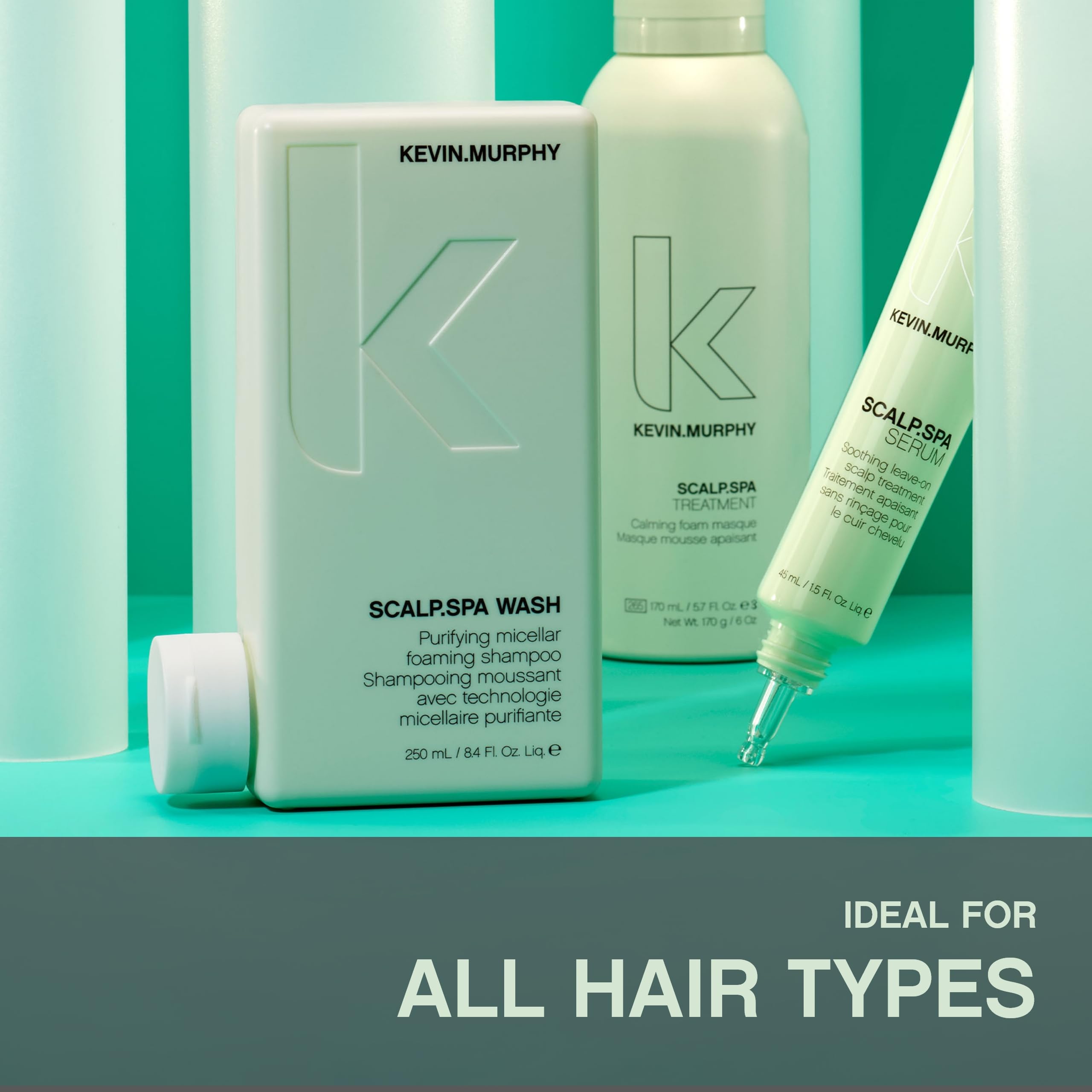 KEVIN.MURPHY SCALP.SPA WASH - Clarifying Scalp Shampoo - For All Hair Types - Soothes Dry Scalp - Colour Safe - Sulphate & Paraben Free Shampoo - 250 mL / 8.4 fl oz