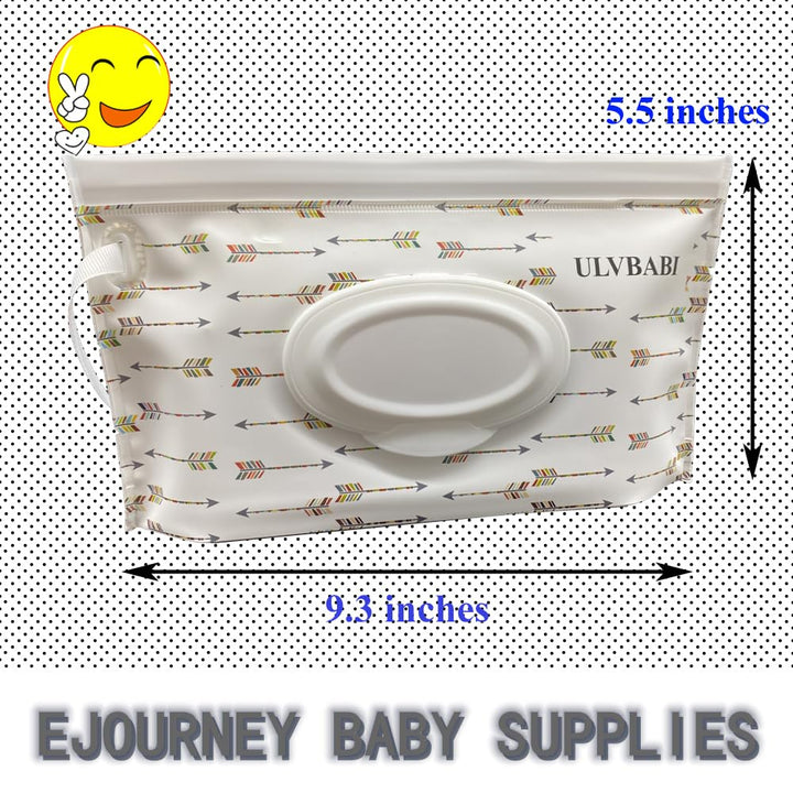 Portable Pouch Bags Set, 2 Pack Wet Wipe Holder Container, Reusable and Refillable Personal Travel Wet Wipes Dispenser Cases