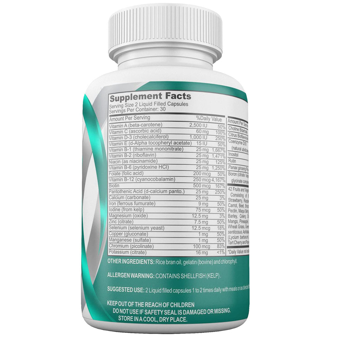 Gastric Bypass Vitamins with Iron Plus 42 Super Fruits & Vegetables for Post Bariatric Surgery Must Haves, Quick-Dissolve Gel Caps