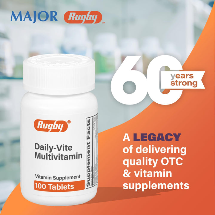 Rugby Daily-Vite Multivitamin - Daily Vitamin Supplement - 100 Tablets