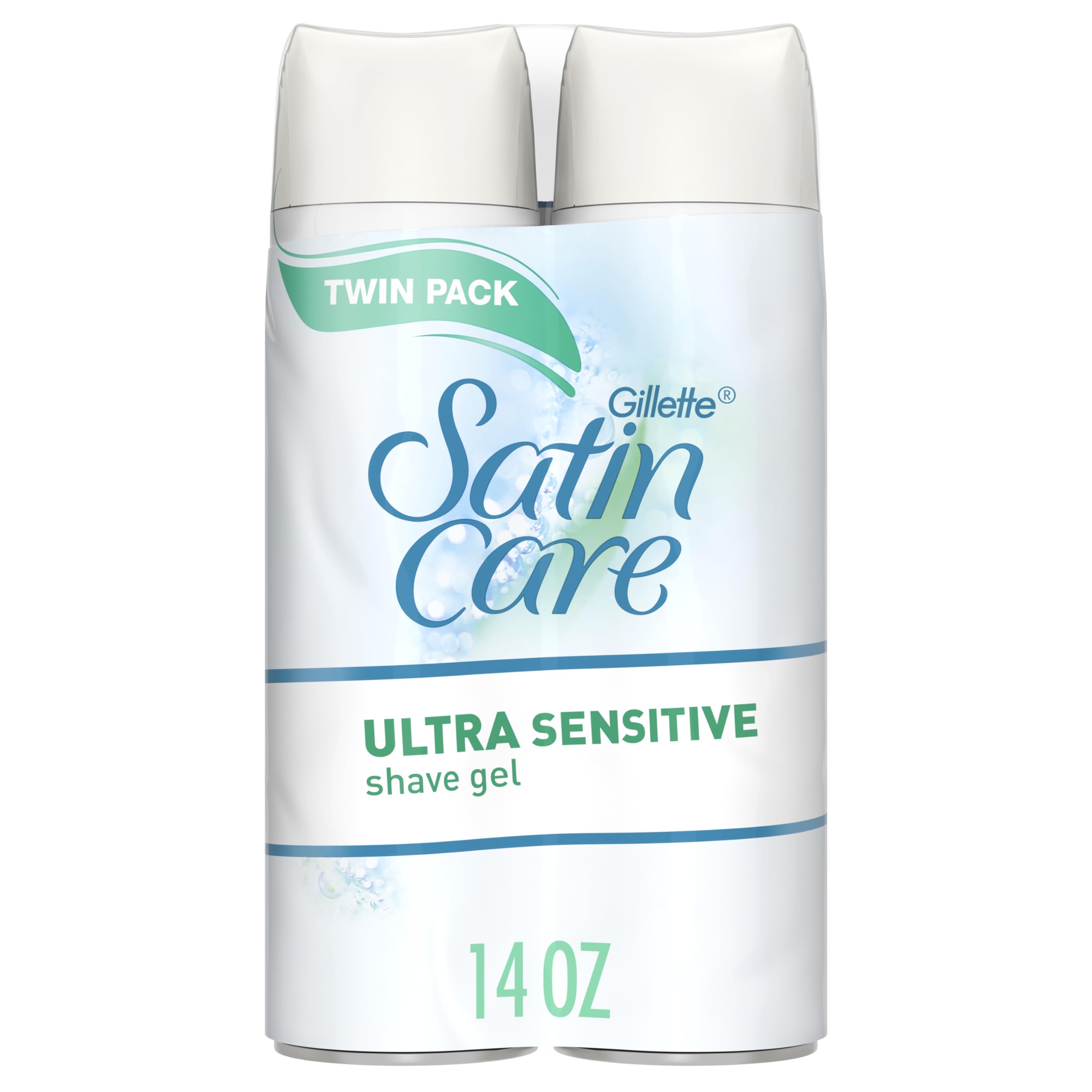 Gillette Satin Care Shave Gel, Ultra Sensitive, Twin Pack (7 Ounce Each)
