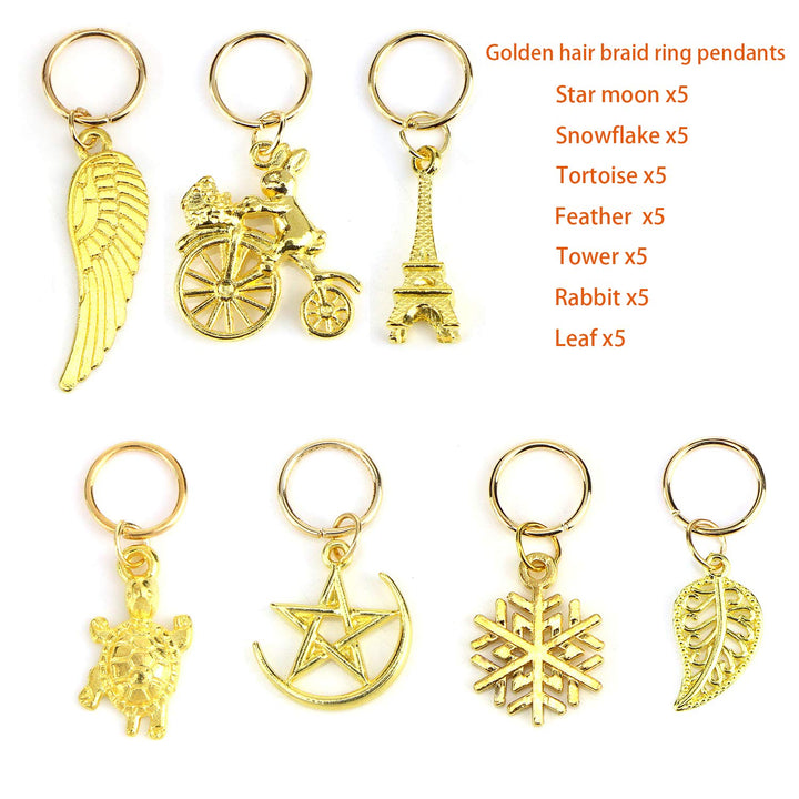 Ztweden 210Pcs Aluminum Hair Coil Dreadlocks Beads Hair Cuffs Hair Braids Clips Hair Decoration Braid Jewelry For Braids Accessories