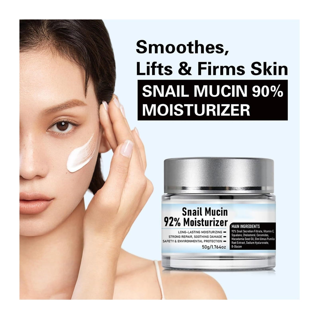 Lmuwecno Snail Mucin Moisturizer Crema De Baba De Caracol Original Snail Mucin 92% Moisturizer Snail Mucin Cream Baba De Caracol Original(1pc)