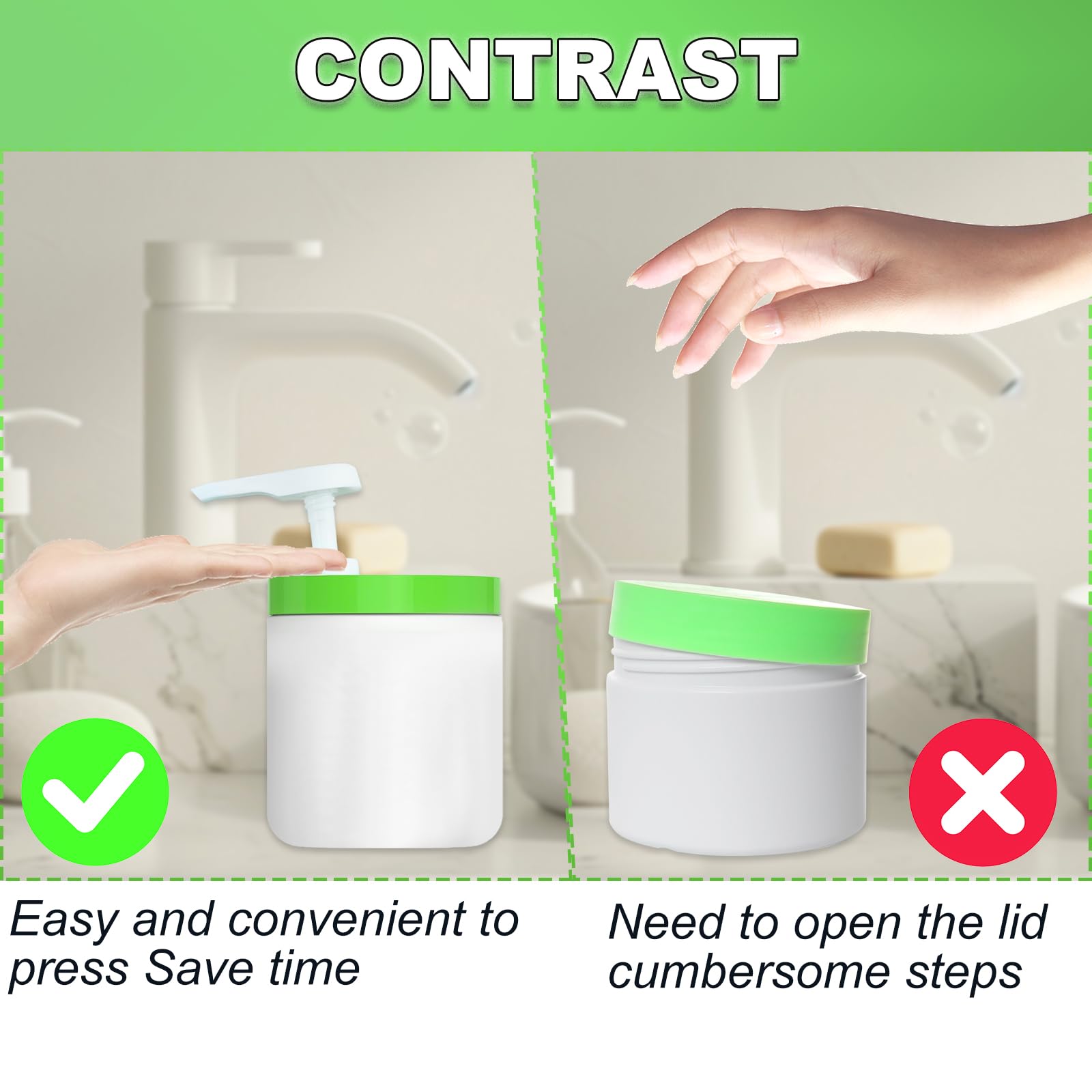 Wide Mouth Pump Dispenser with Lid Compatible for Cetaphil Body Moisturizer 550g/20oz Pump Lid Dispenser 3.54inch Diameter Replacement