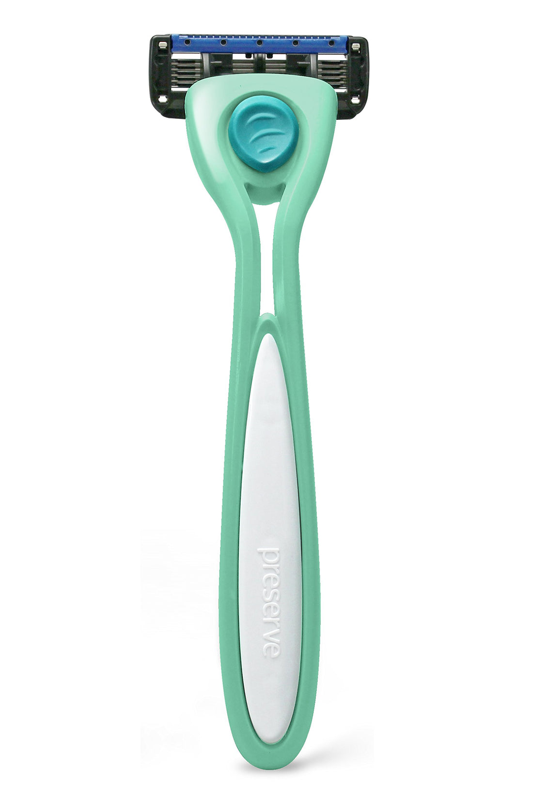 Preserve Shave 5 Five Blade Refillable Razor, Made from Recycled Materials, Neptune Green