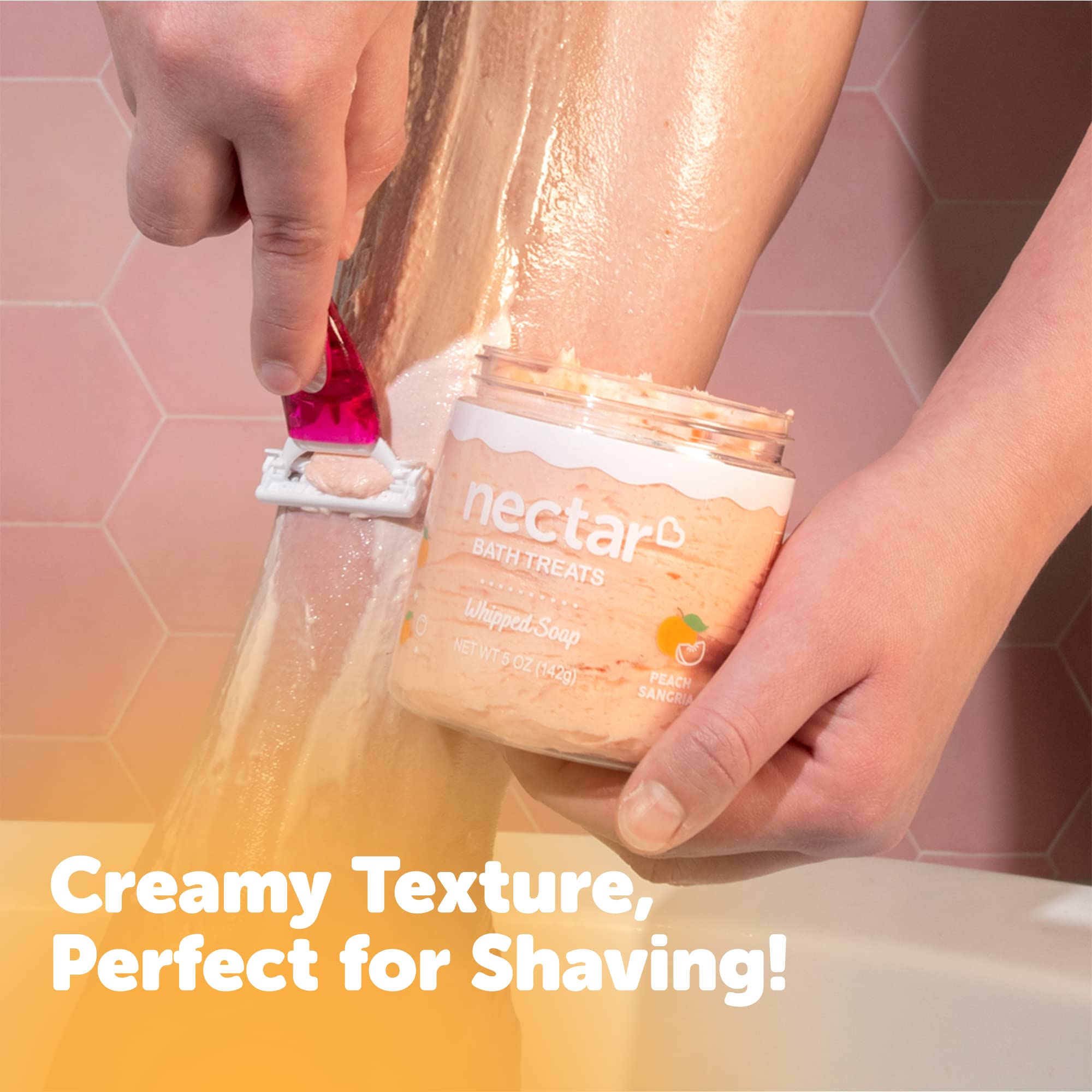 Nectar Life Whipped Soap and Shave Butter, 5 oz (Peach)