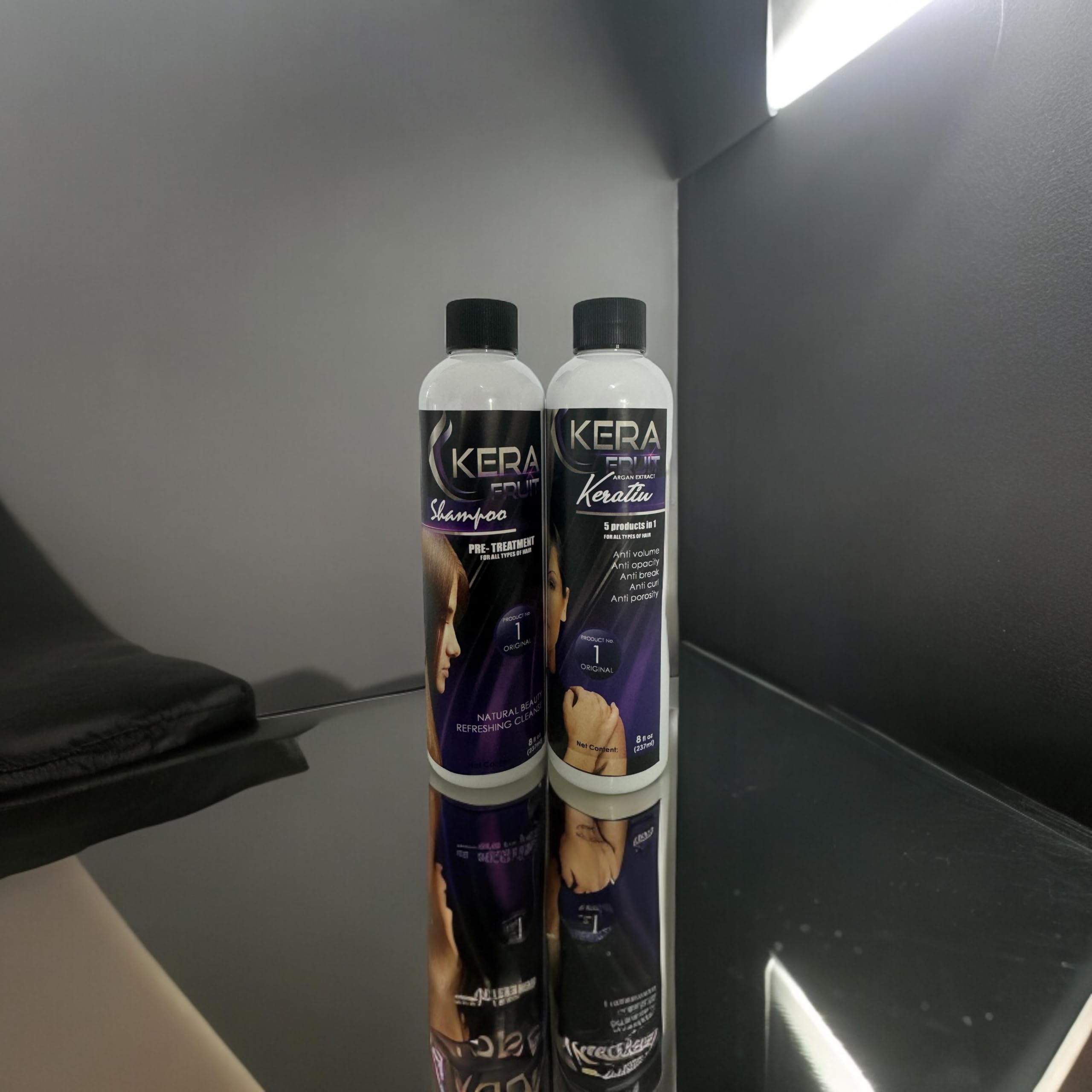 Cirugia Capilar Kera Fruit 8oz (250 ml) + Shampoo Profesional Hidrata y alisa tu cabello Hair keratin Treatment (SIN FORMOL) Formaldehyde Free