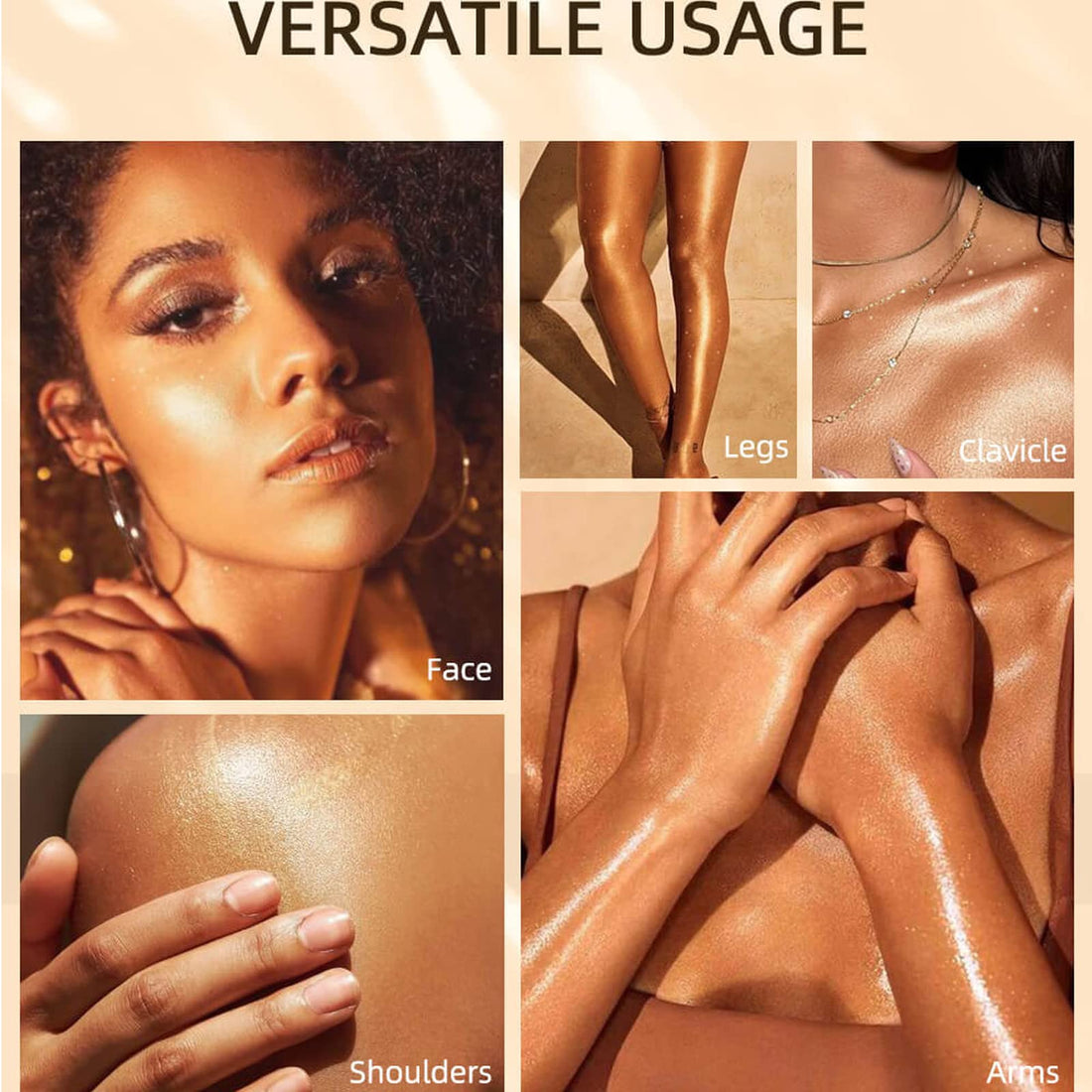 MEICOLY Liquid Body Illuminator, Moisturizing Long Lasting Shimmer, Smooth Waterproof Shimmer Oil, Glow Body Highlighter Face Luminizer, 40ml/1.35 fl oz. #04 Glistening Bronze