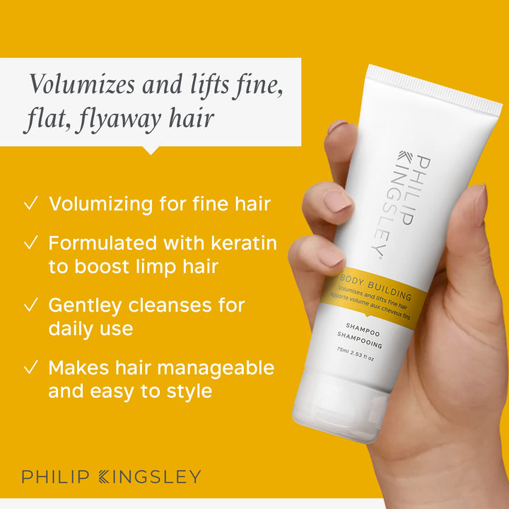 Philip Kingsley | Body Building Volumizing Collection | Includes Shampoo, Conditioner, Root Boosting Volumizer Spray and Hair Plumping Volume Cream | Lifts Fine, Limp, Flat, Flyaway Hair | Set Of 4