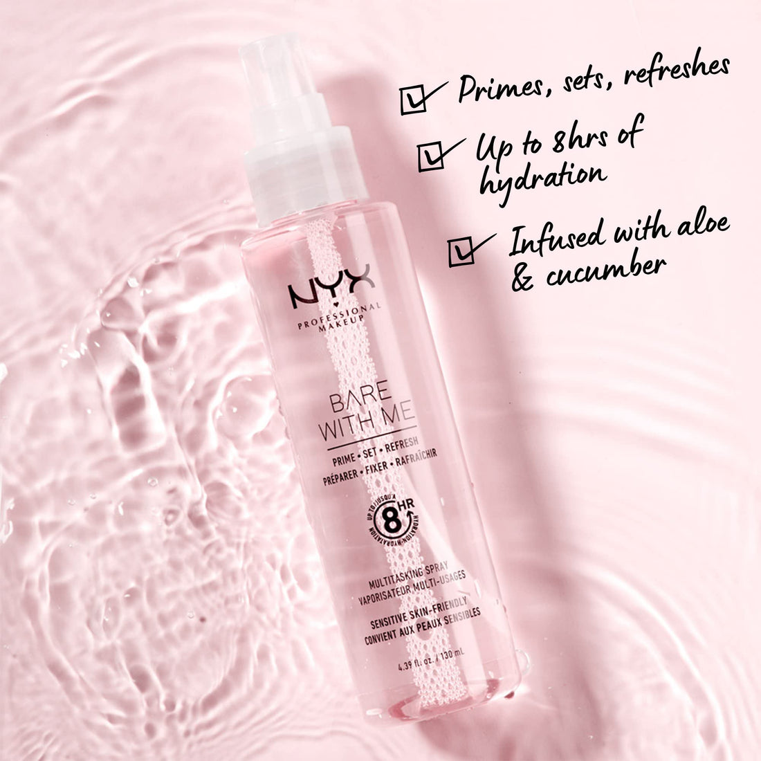 NYX PROFESSIONAL MAKEUP Bare With Me Prime, Set, Refresh, Multitasking Spray