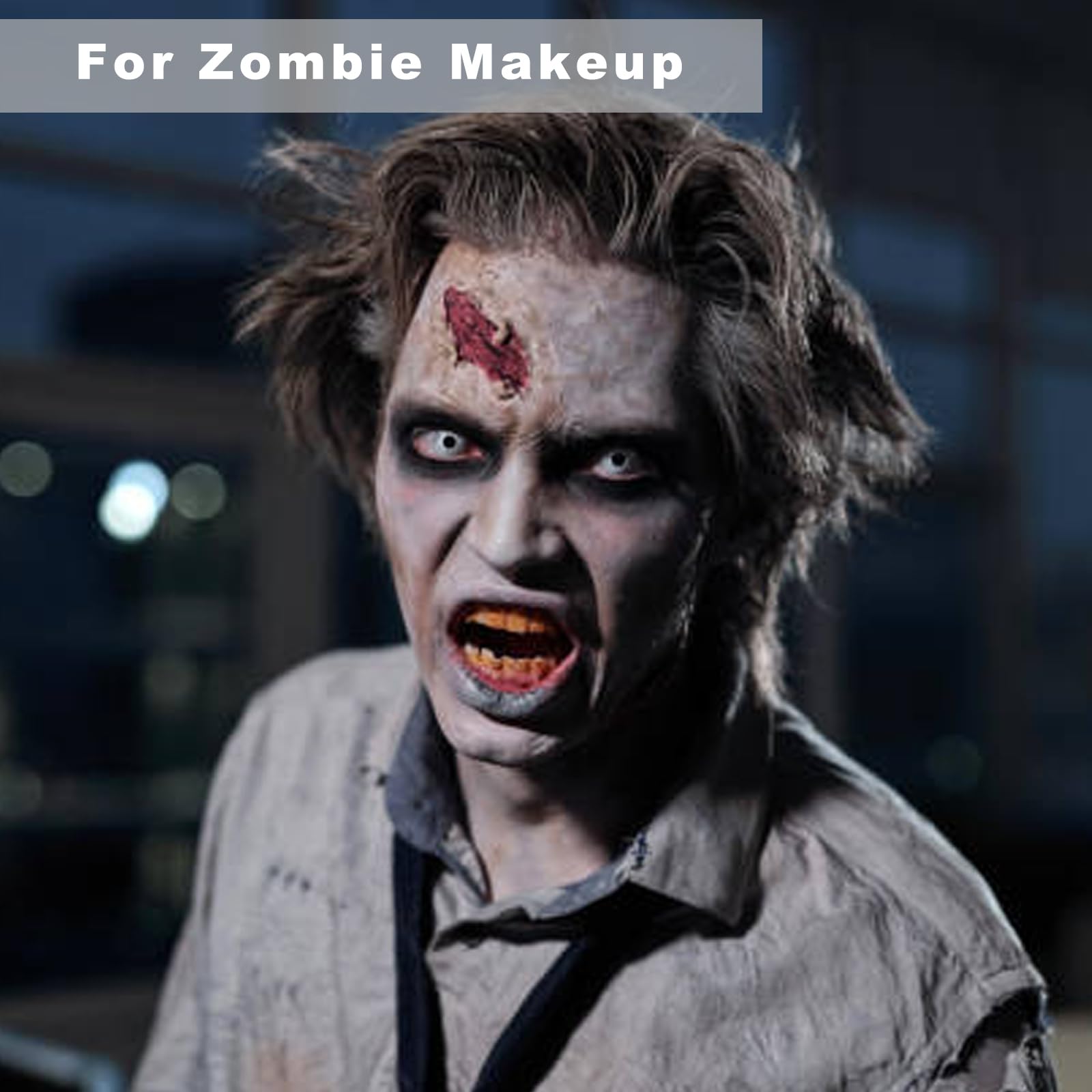 MEICOLY 3PCS Black White Light Grey Face Body Paint Stick,Halloween Zombie Skeleton Makeup Face Paint,Clown White Makeup SFX Cosplay for Adults and Kids,Eye Black Stick for Baseball & Softball