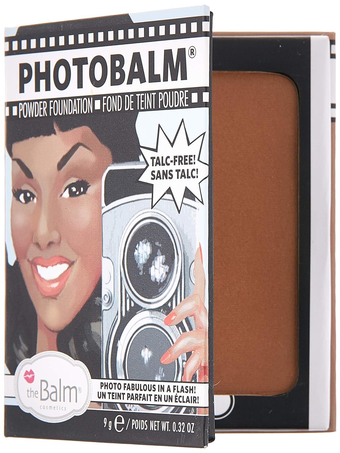 theBalm Photobalm Powder Foundation, Highlighter Makeup Face Powder, paraben-free, Cruelty-Free, Warm Natural, Lightweight, After Dark, 0.32 ounces