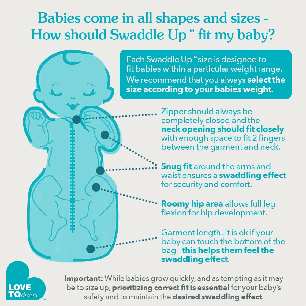 Love to Dream Swaddle UP, Baby Sleep Sack, Self-Soothing Swaddles for Newborns, Improves Sleep, Snug Fit Helps Calm Startle Reflex, New Born Essentials for Baby, 1.0 TOG, 5-8.5 lbs, Gray