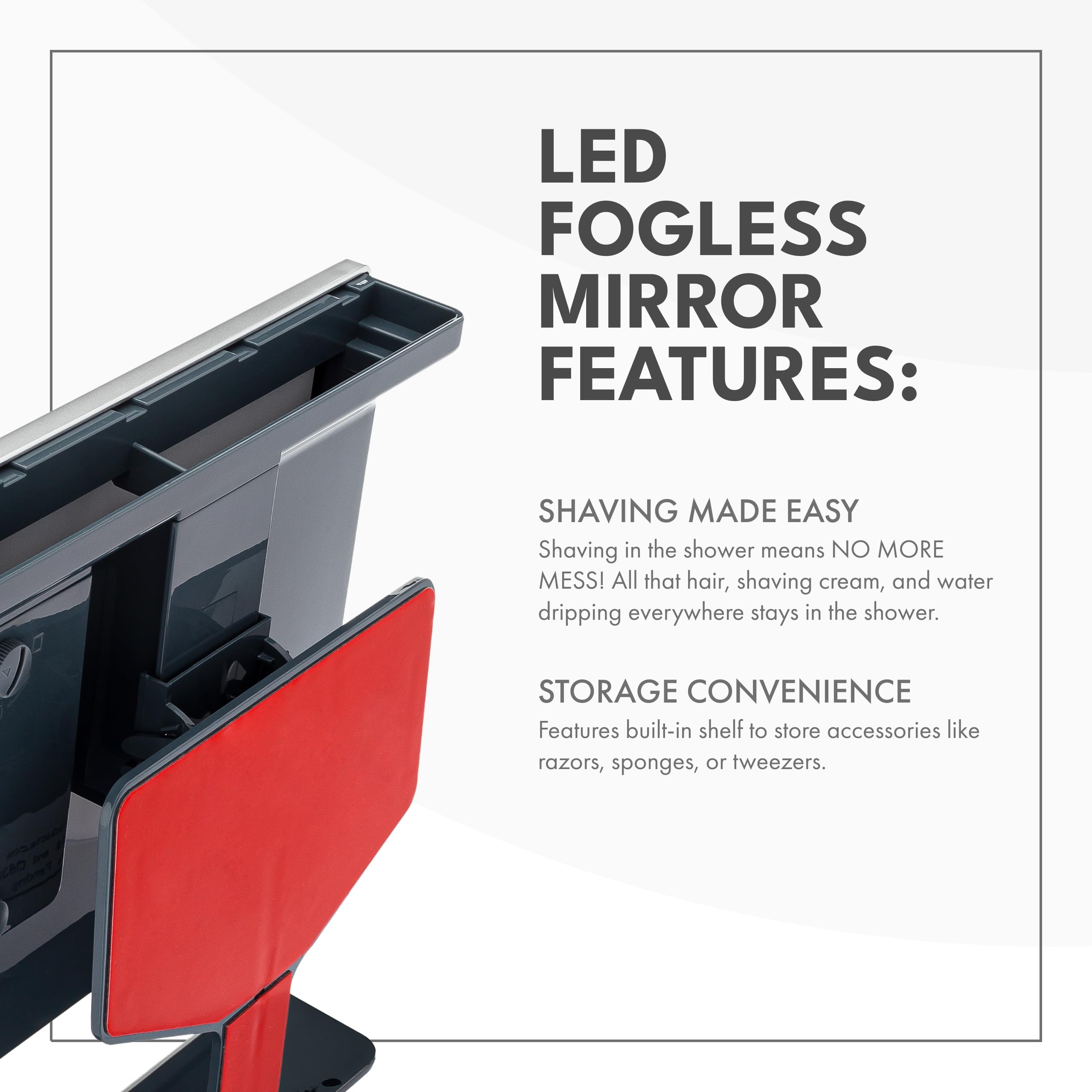 ToiletTree Products Deluxe LED Fogless Shower Mirror with Squeegee, 1.45 Ounce