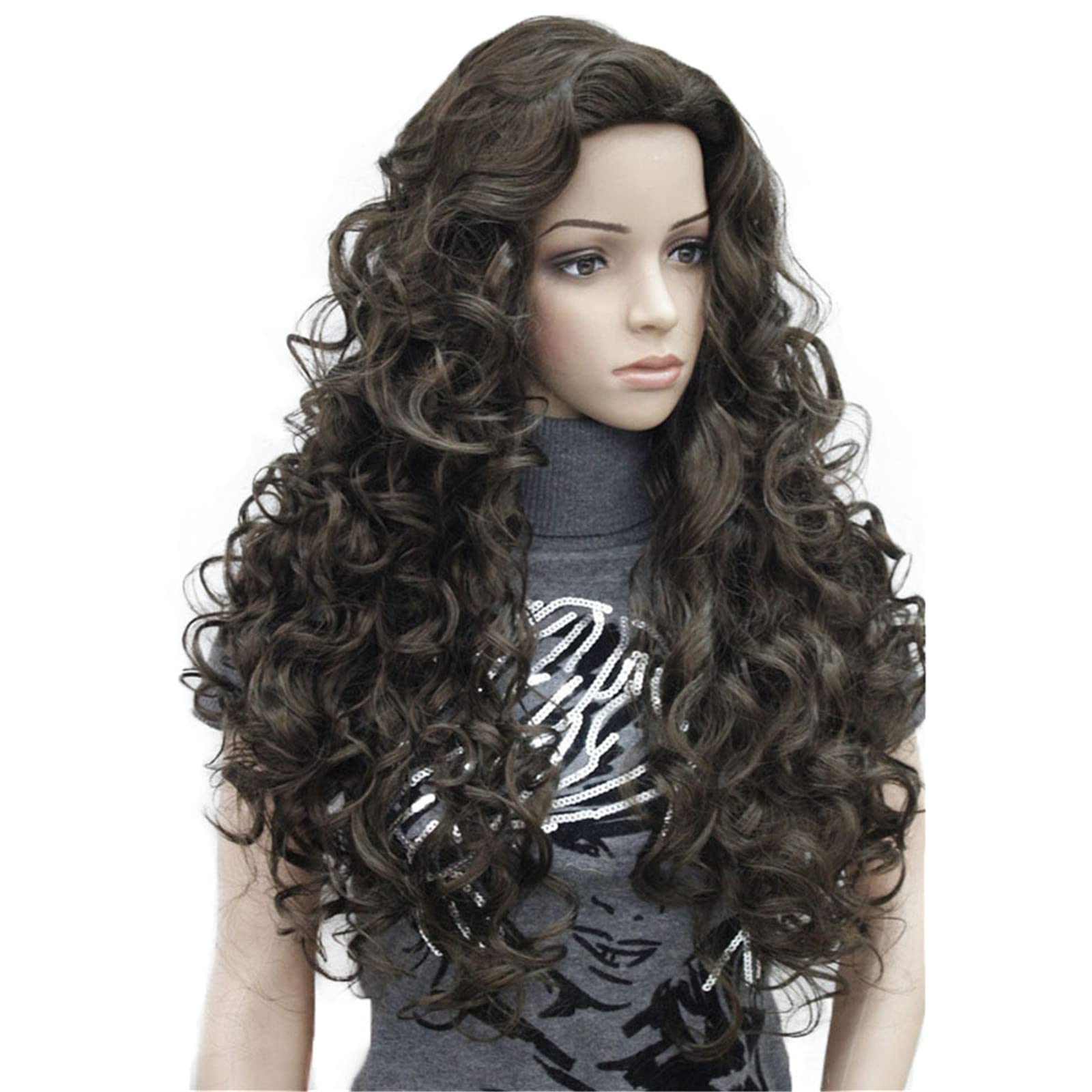 #6-Chestnut Brown: Aimole Long Wavy Synthetic Wigs Black Women Full Wig(6-Chestnut Brown)