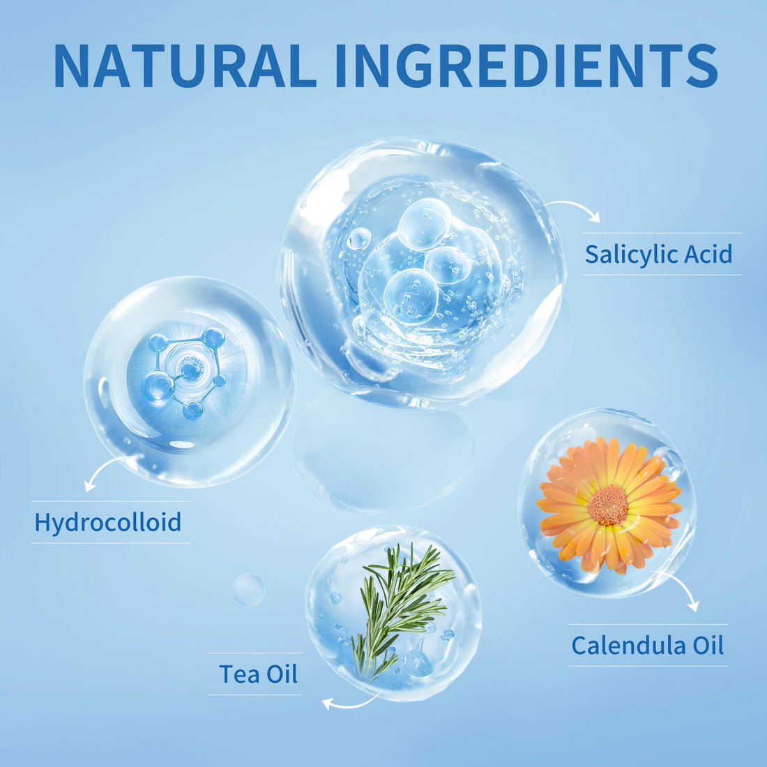 Daolyo Pimple Patches for Face, 3 Size 510 Counts Hydrocolloid Acne Patches for Covering Zits and Blemishes, Spot Stickers with Salicylic Acid, Tea Tree Oil & Calendula Oil(8mm,10mm,12mm)