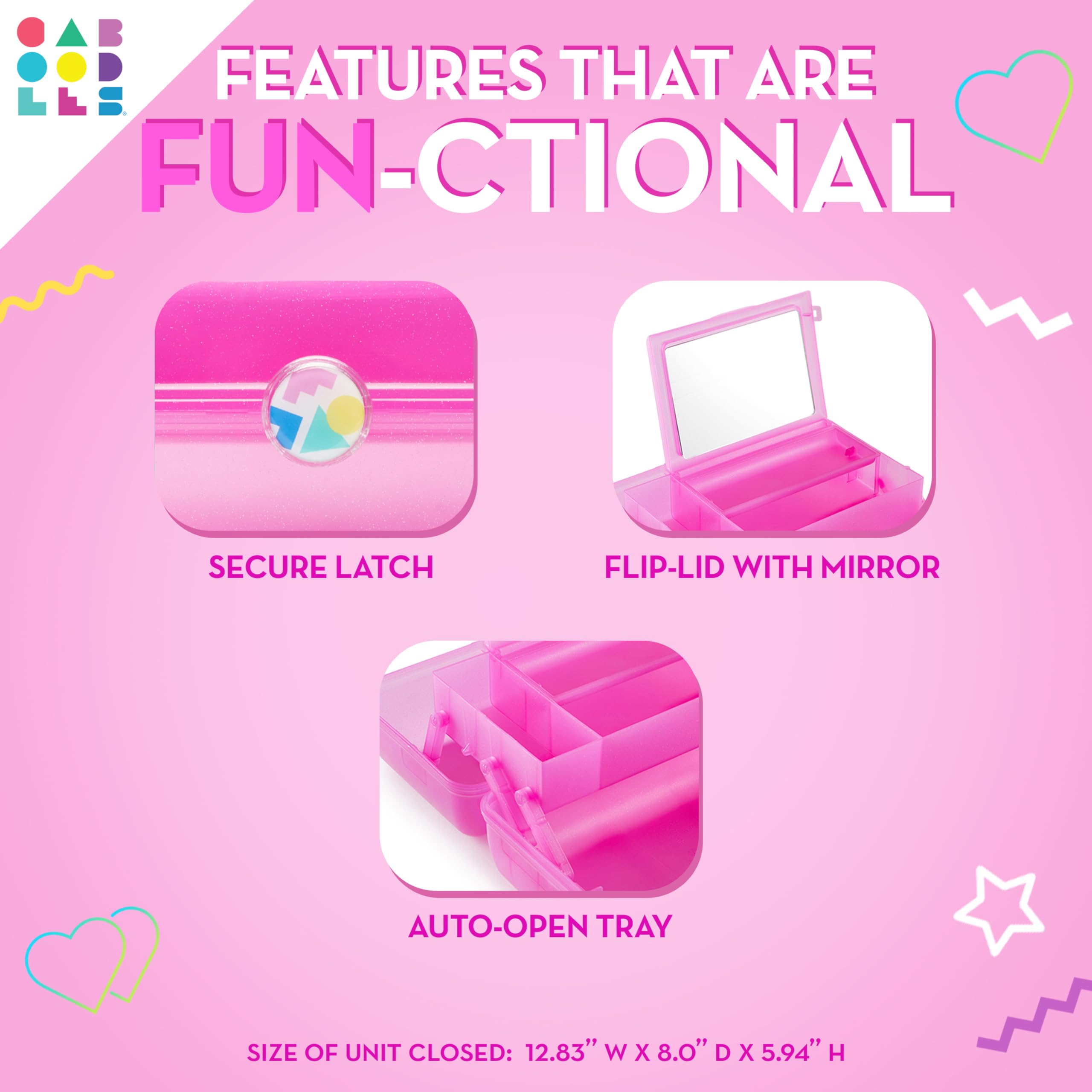 Caboodles Twilight Disco - On-the-go Girl Costmetic Organizer Make-up & Accessory Carry Case, Pink Sparkle