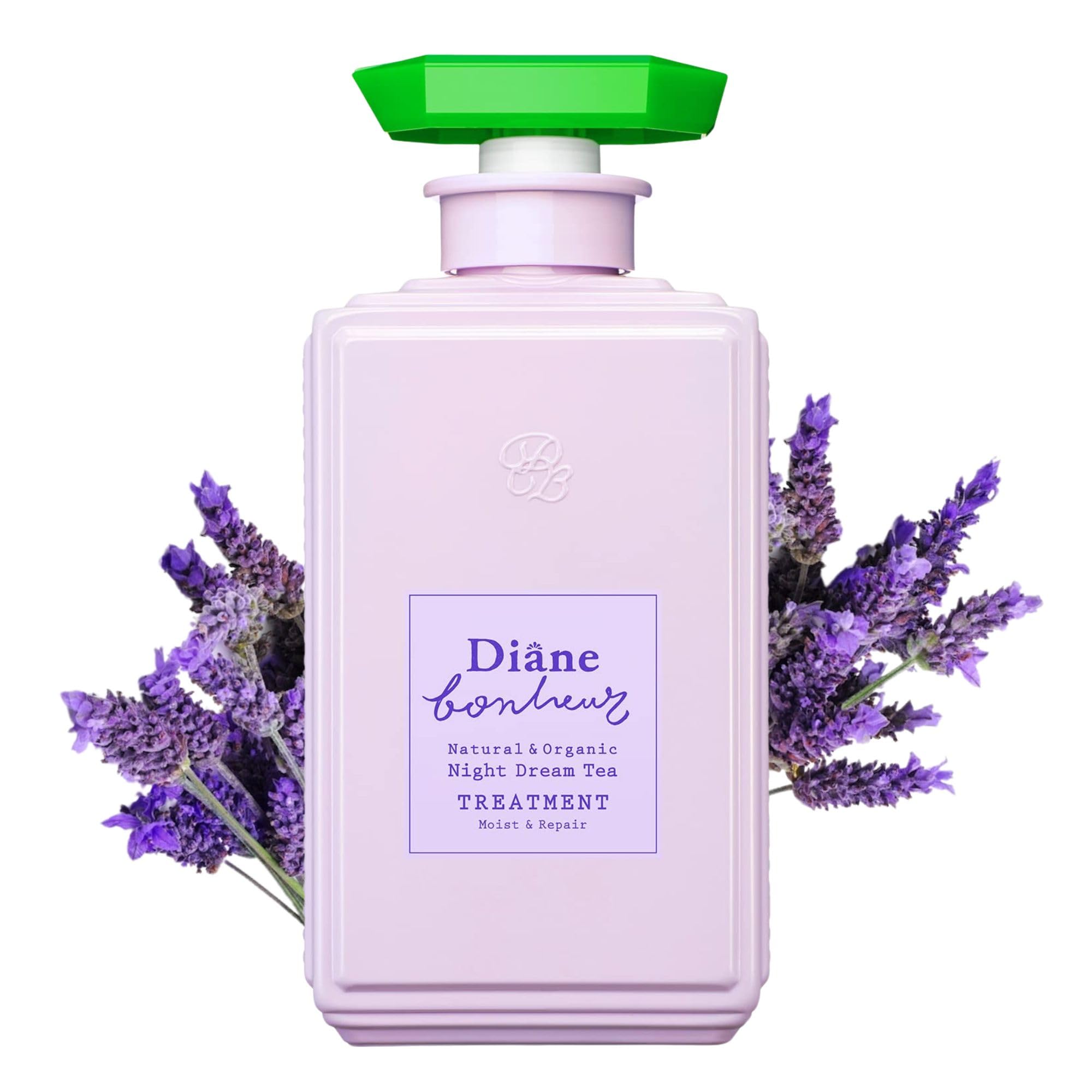 Moist Diane Natural & Hydrating Hair Conditioner with Pump for Women & Men, 100% Organic Treatment for Dry Damaged Hair, Japanese Conditioner with Keratin Protein, Bonheur Lavender 13.5 Fl oz/400mL