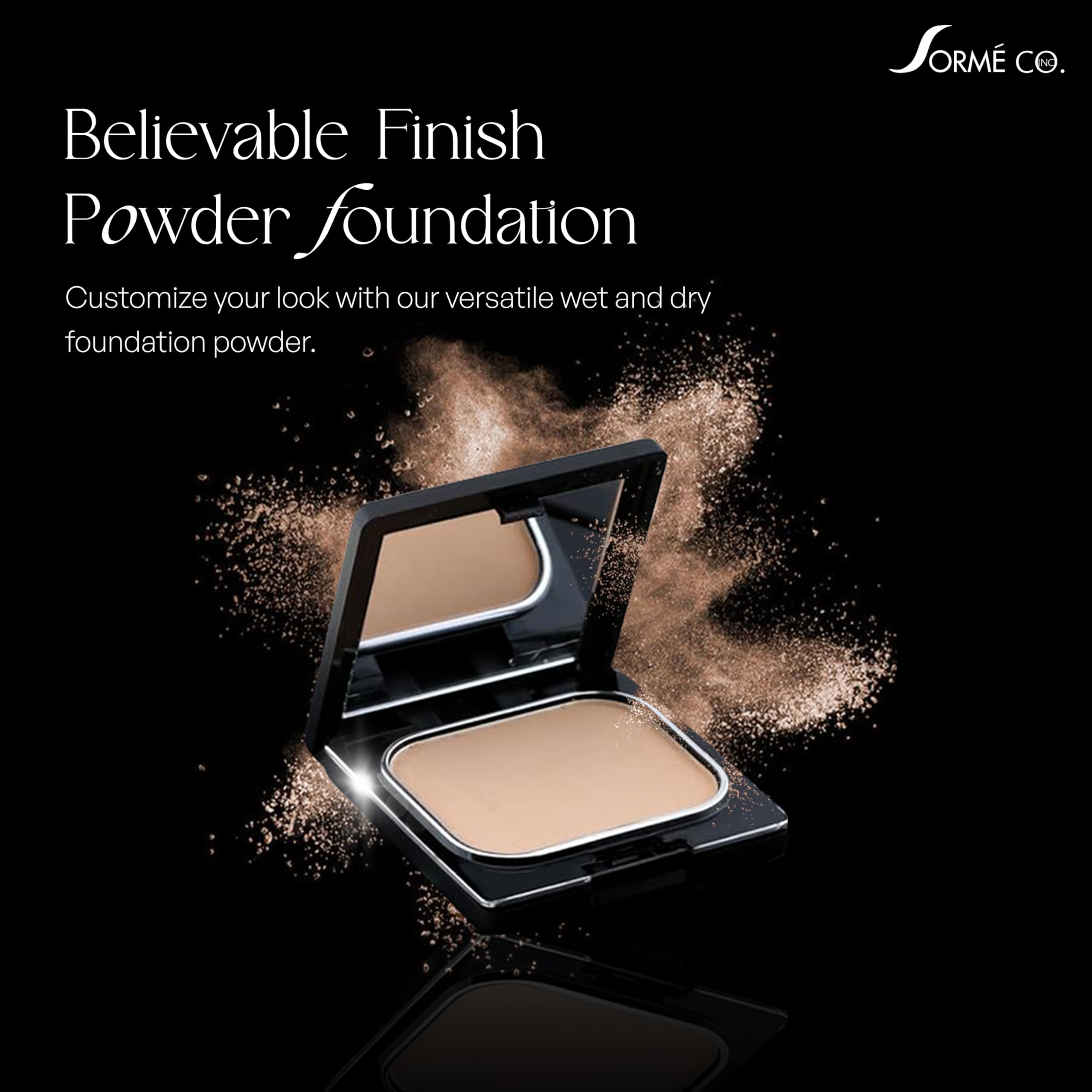 Sorme Cosmetics Believable Finish Powder Foundation, Pure Beige, 0.23 Ounce