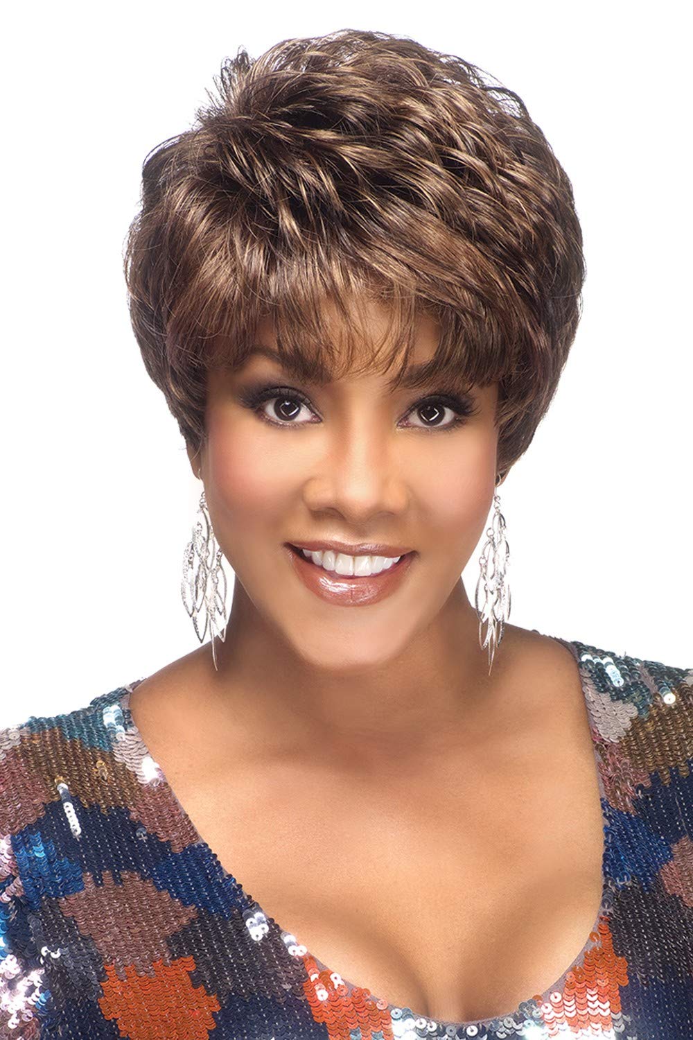 Vivica A. Fox AMY-V Synthetic Fiber, PS Cap Wig in Color 1B
