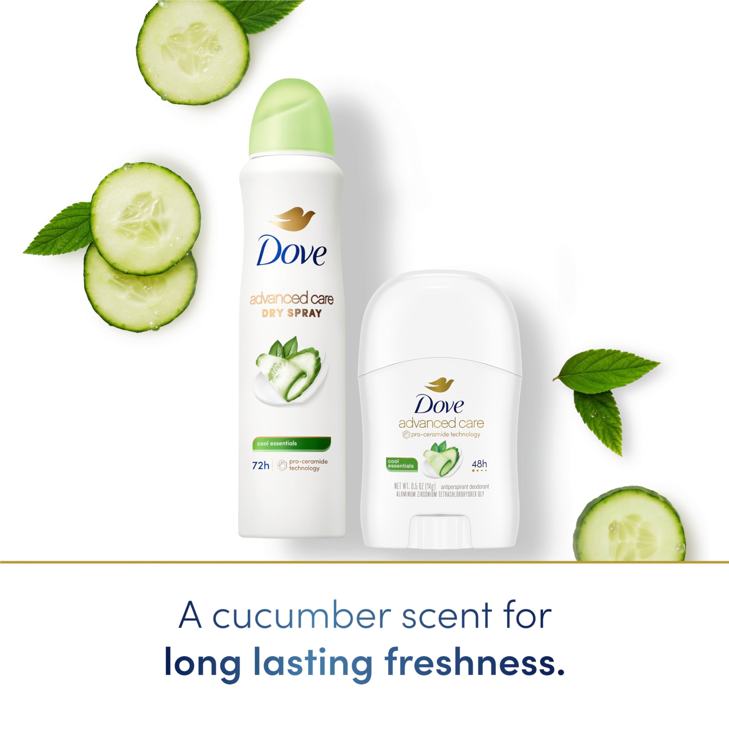 Dove Advanced Care Travel Sized Antiperspirant Deodorant Stick for Women, Cool Essentials, for 48 Hour Protection And Soft And Comfortable Underarms, 0.5 oz, 36 Count