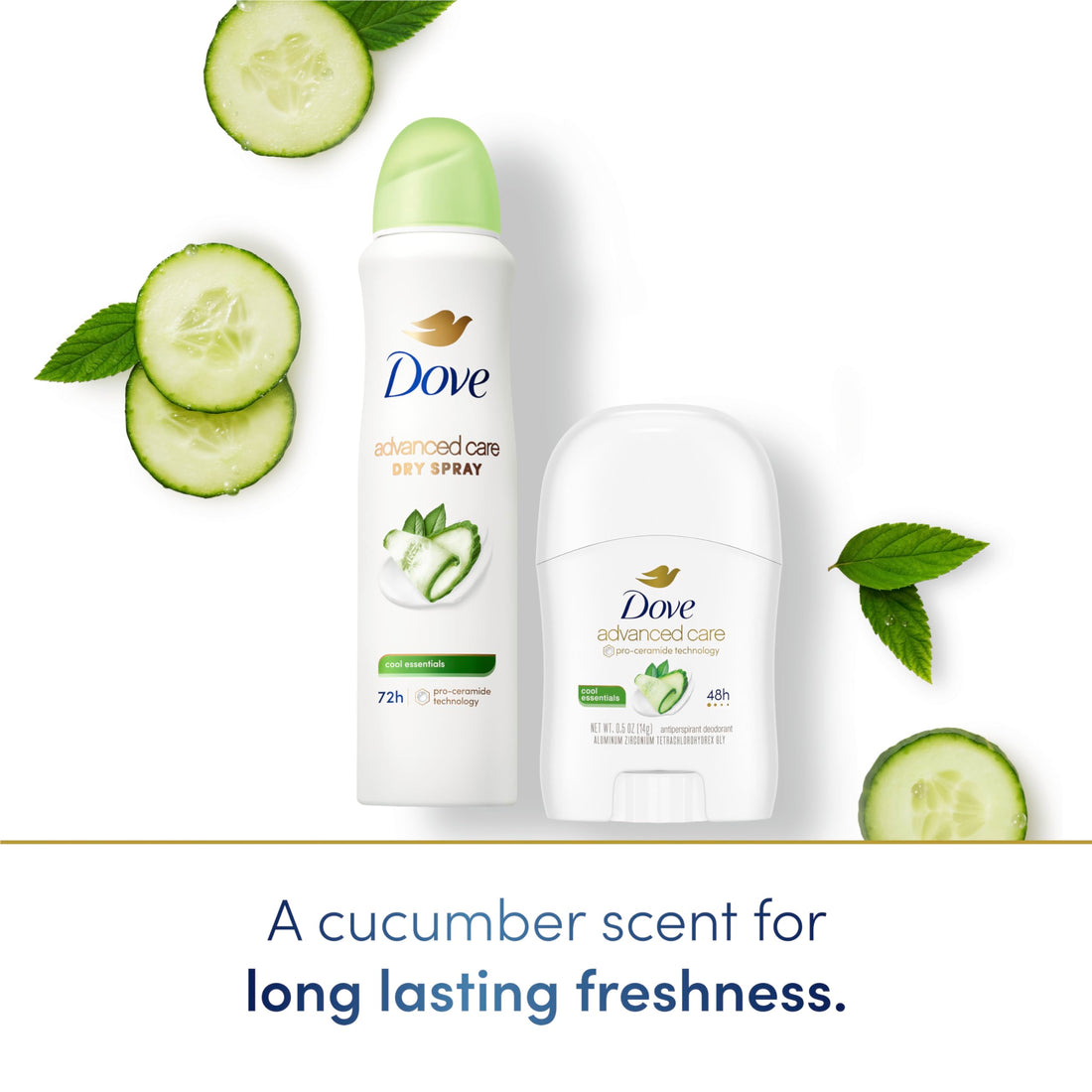 Dove Advanced Care Travel Sized Antiperspirant Deodorant Stick for Women, Cool Essentials, for 48 Hour Protection And Soft And Comfortable Underarms, 0.5 oz, 36 Count