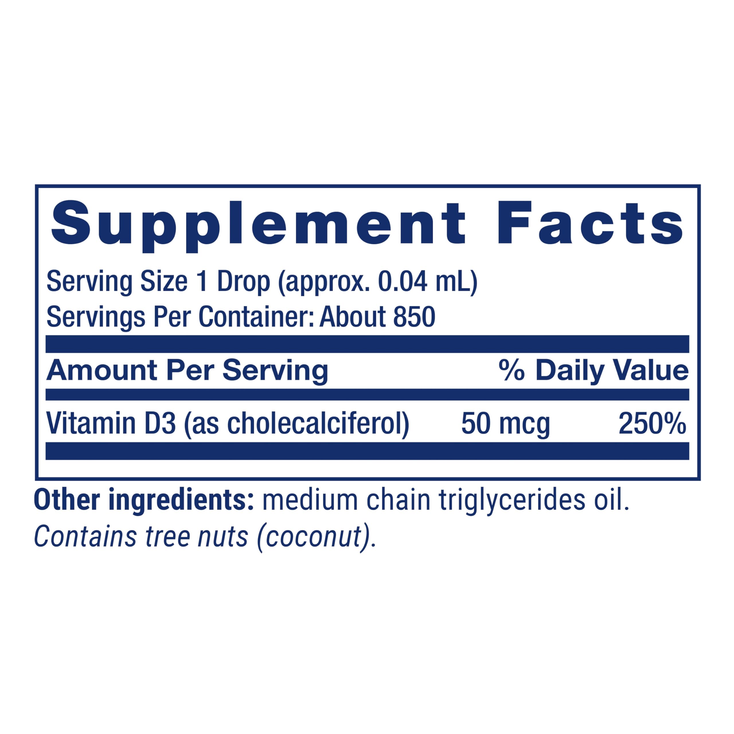 Life Extension Liquid Vitamin D3, 50 mcg (2000 IU), Immune System Support, Bone Health, Whole-Body Health, unflavored, Gluten-Free, Non-GMO, 29.57 ml