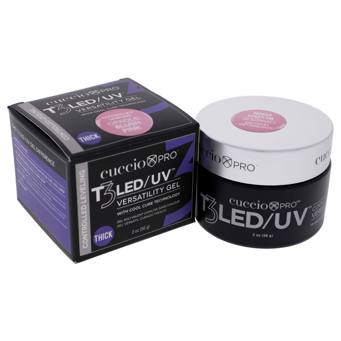 Cuccio Pro - T3 Cool Cure Versatility Gel - Controlled Leveling Opaque Blush Pink - for Women - Nail Gel - 2 oz