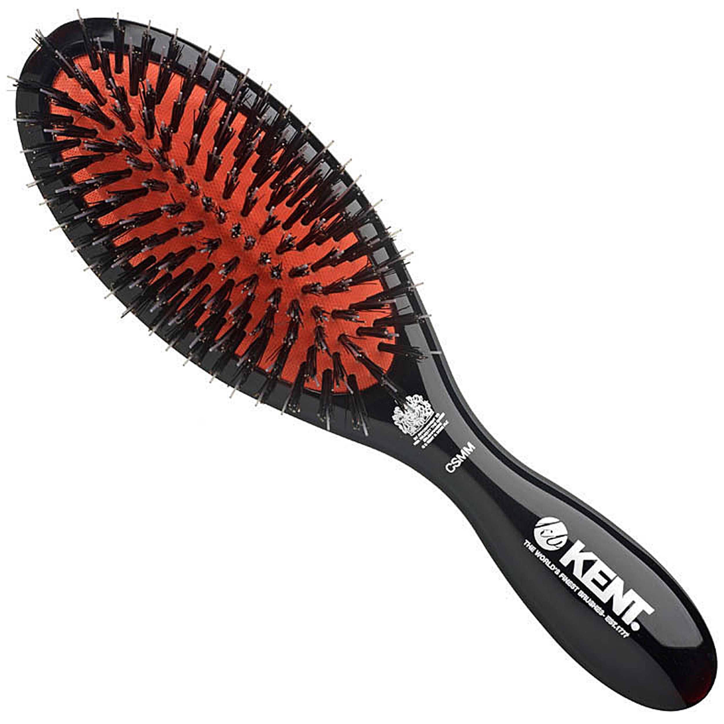 Kent CSMM Ruby Pure Black Natural Bristle Medium Dressing & Styling Premium Brush