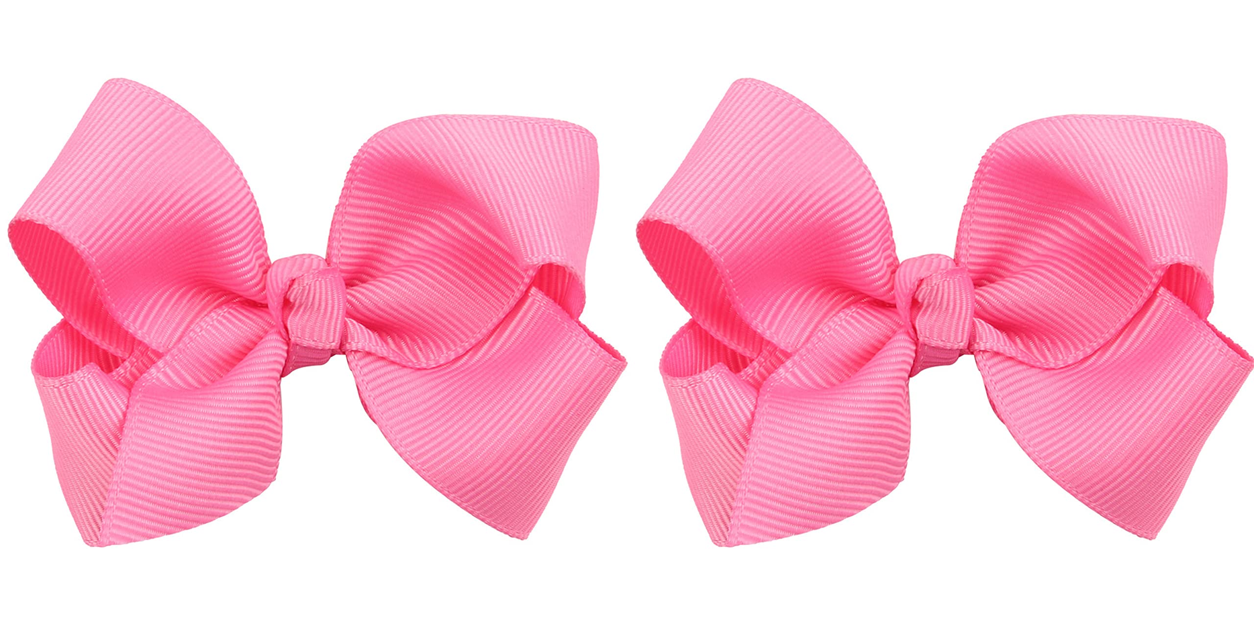 ZOONAI 3 Inch Baby Girl Hair Bows Boutique Hair Clip Teens Toddlers Hairpin Headwear - Set of 2 (Deep Pink)