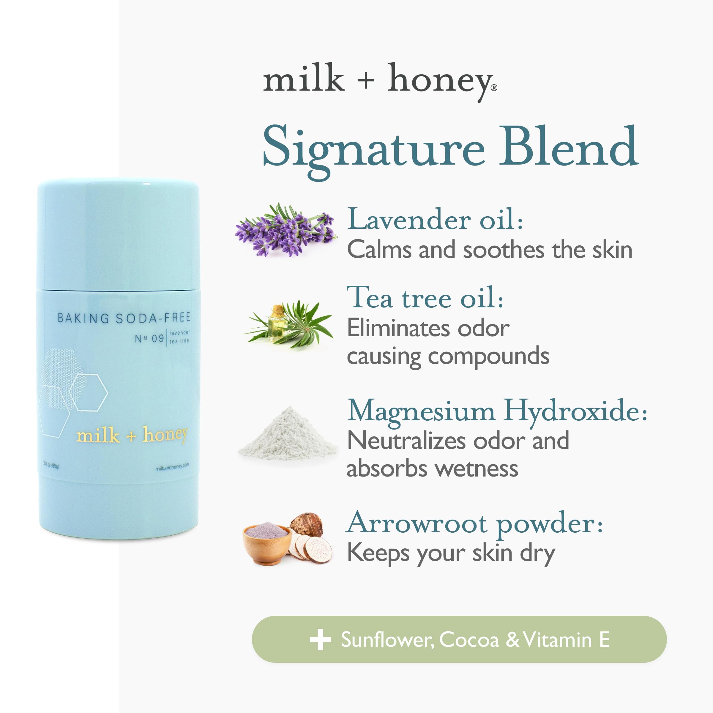 Milk Honey Baking Soda Free No. 09 (Lavender, Tea Tree) : Milk + Honey Baking Soda-Free Deodorant (Baking Soda Free No. 09 (Lavender, Tea Tree))